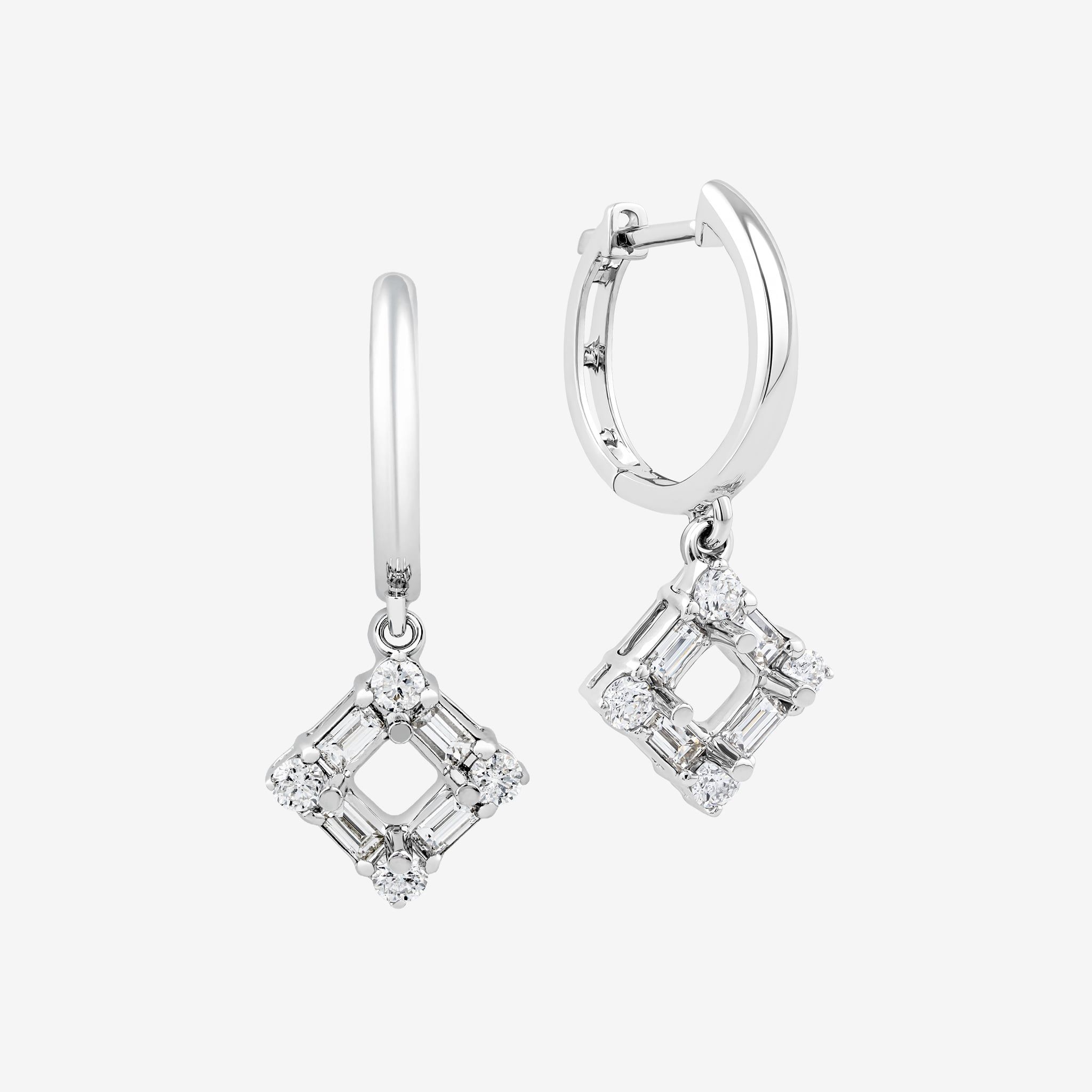 GEOMETRIC HALO SEMI-SET EARRINGS