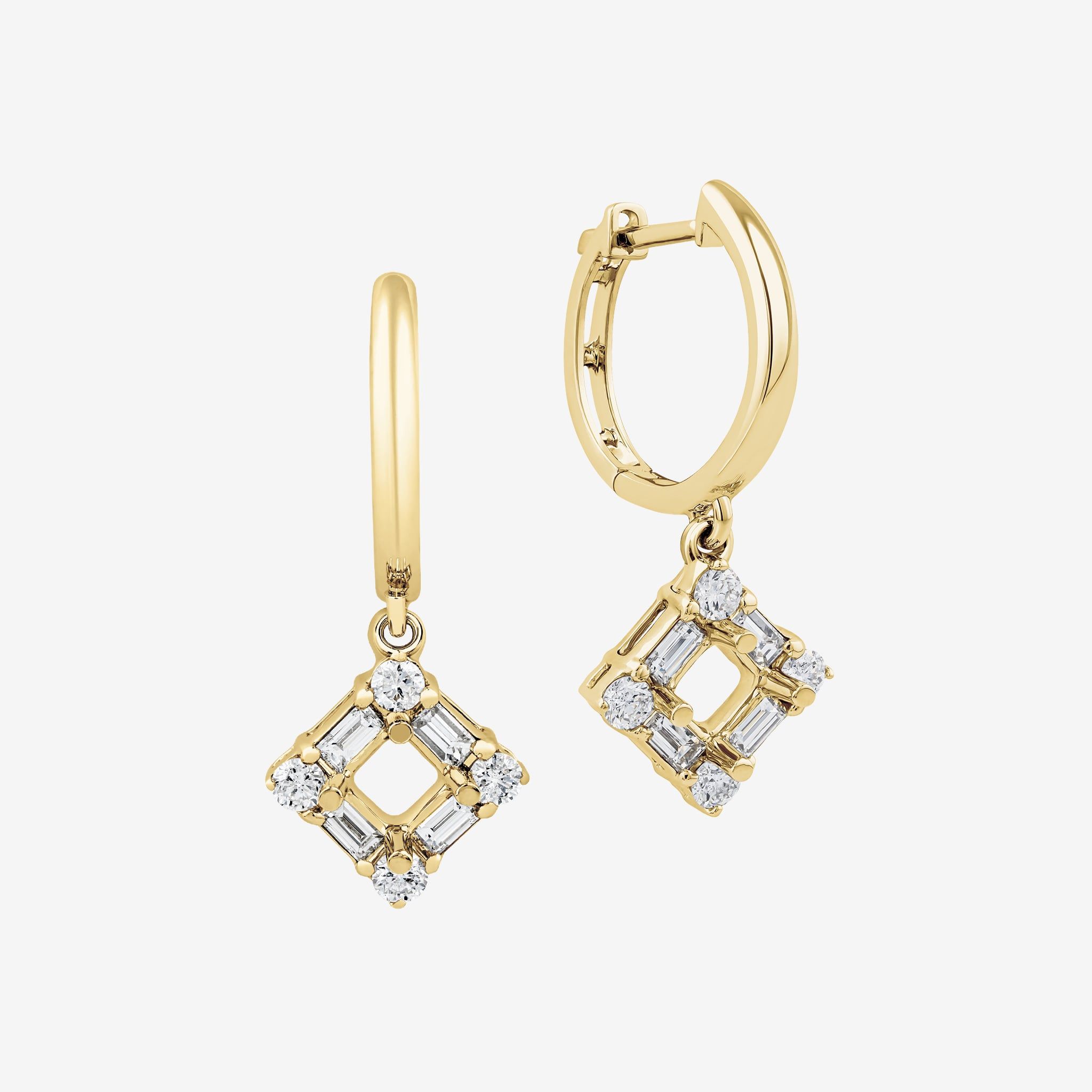 GEOMETRIC HALO SEMI-SET EARRINGS