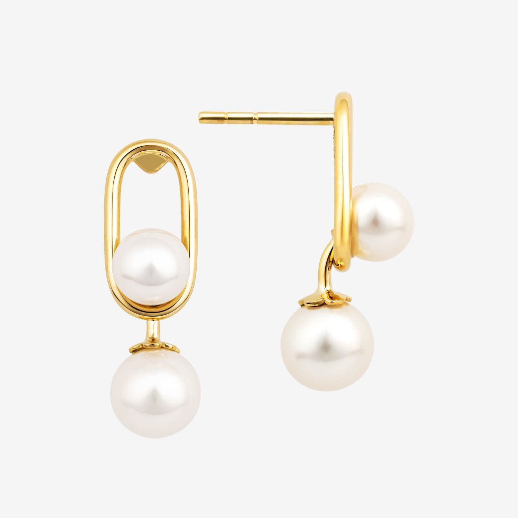  OBLONG PEARL DROP EARRINGS 