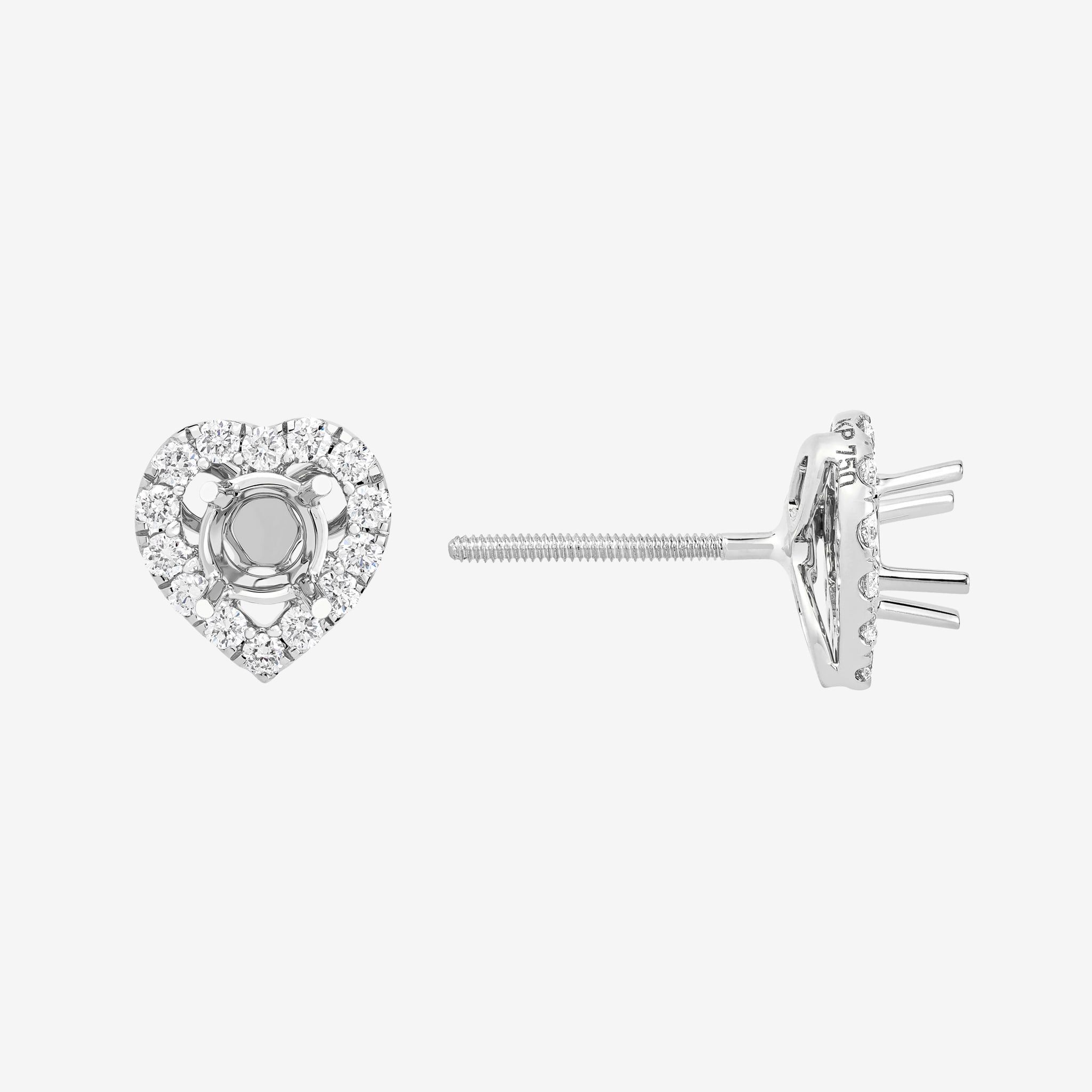 HEART HALO SEMI-SET STUD EARRINGS