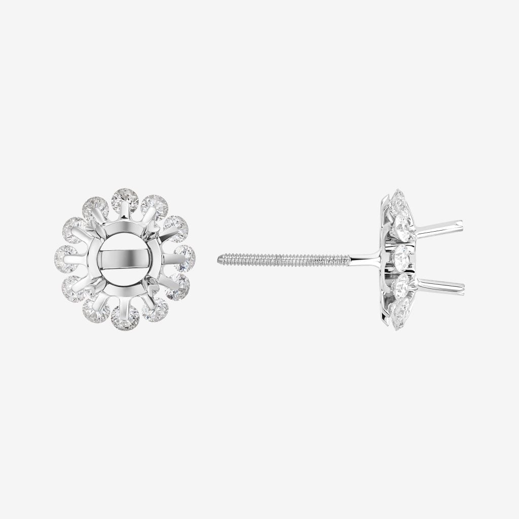  OPEN HALO SEMI-SET STUD EARRINGS 