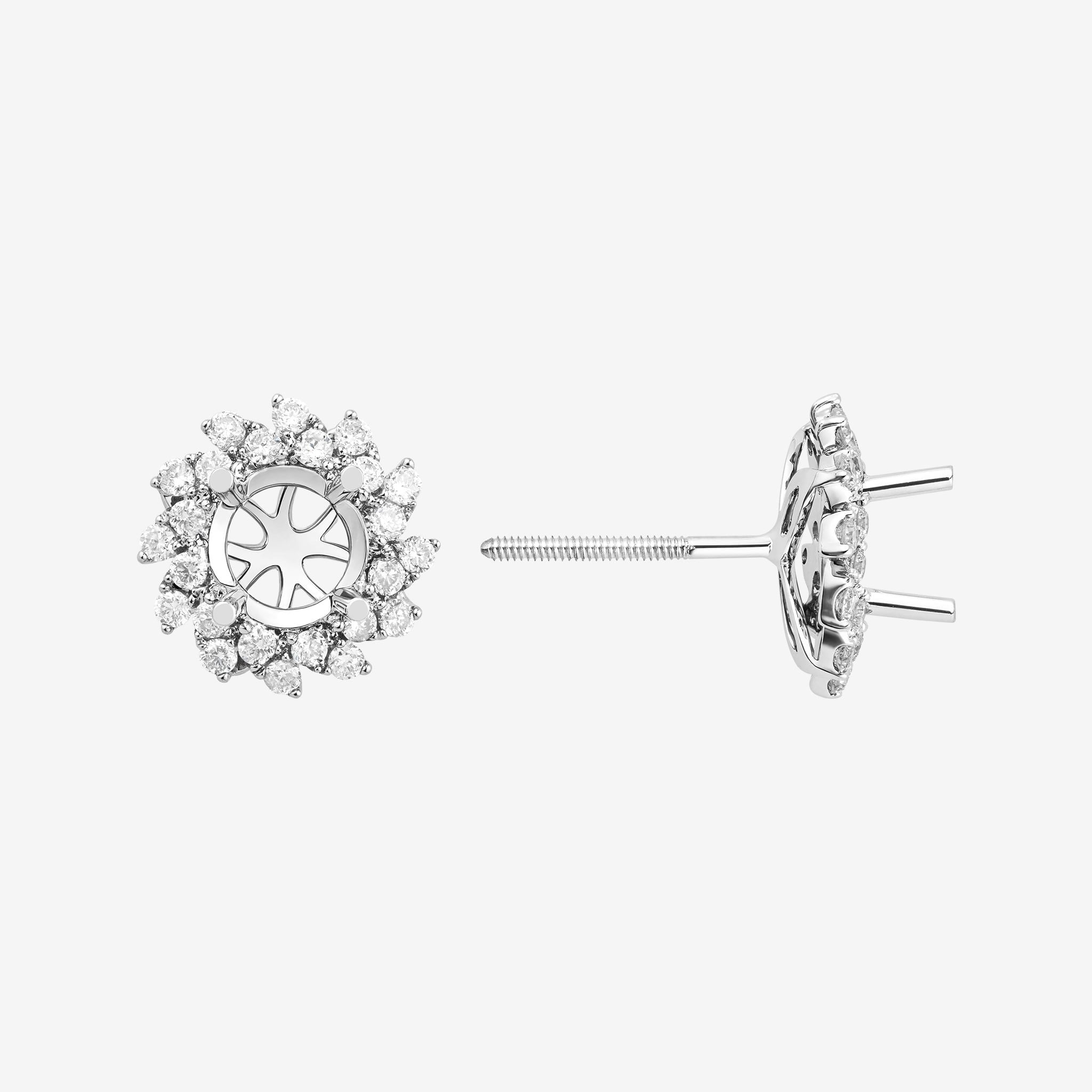 DOUBLE HALO SEMI-SET STUD EARRINGS