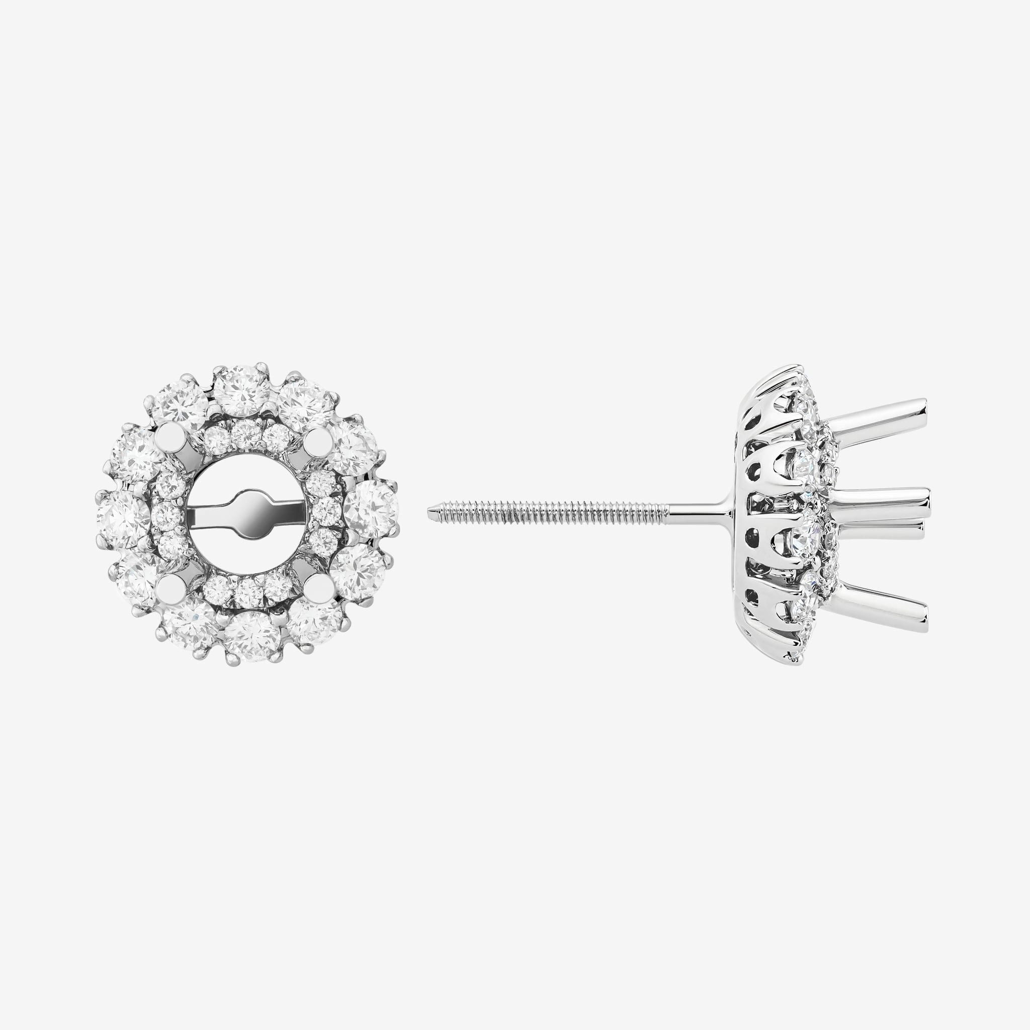 DOUBLE HALO SEMI-SET EARRINGS