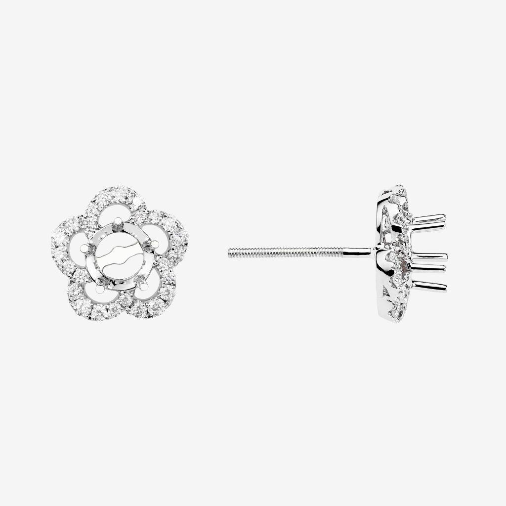  PETAL HALO SEMI-SET STUD EARRINGS 