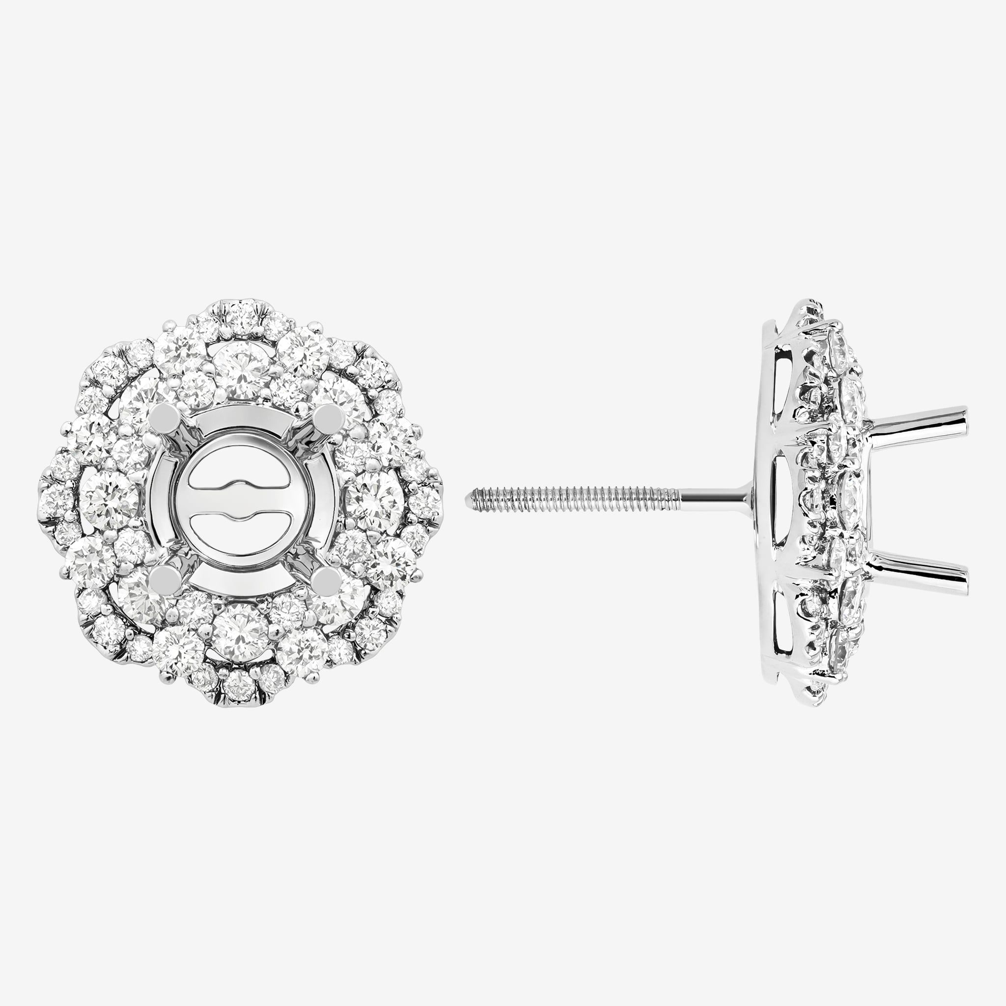 CAMELLIA SEMI-SET STUD EARRINGS
