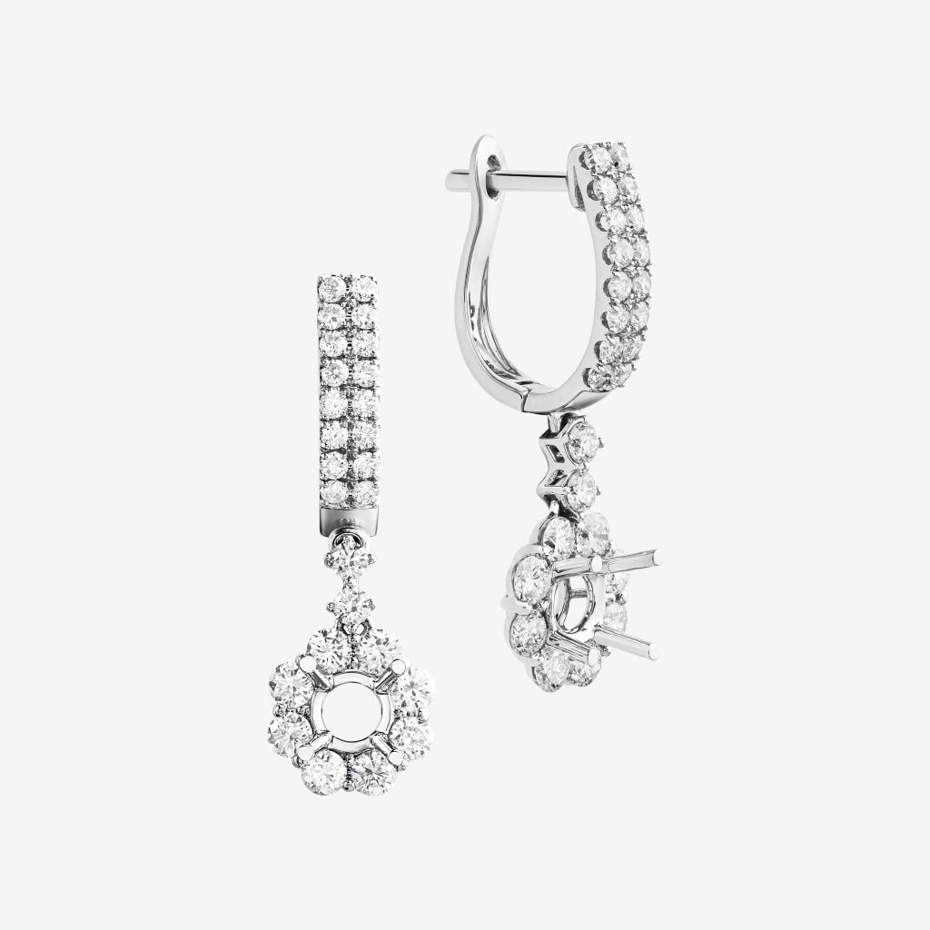  HALO SEMI-SET LEVERBACK EARRINGS 