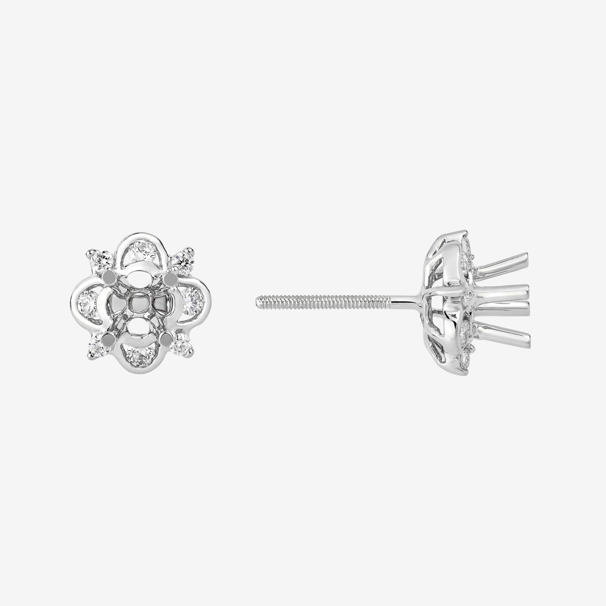 CLOVER SEMI-SET STUD EARRINGS