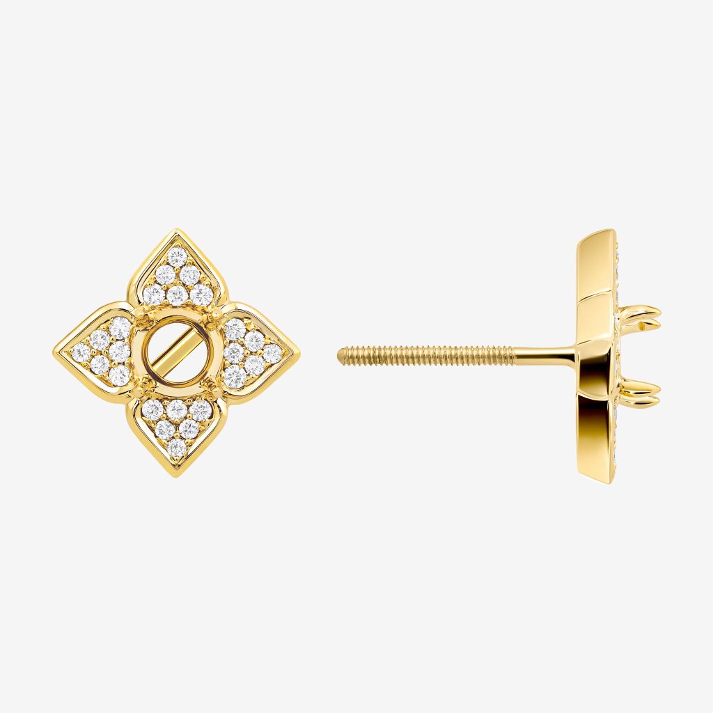  QUATERFOIL PAVÉ SEMI-SET EARRINGS 