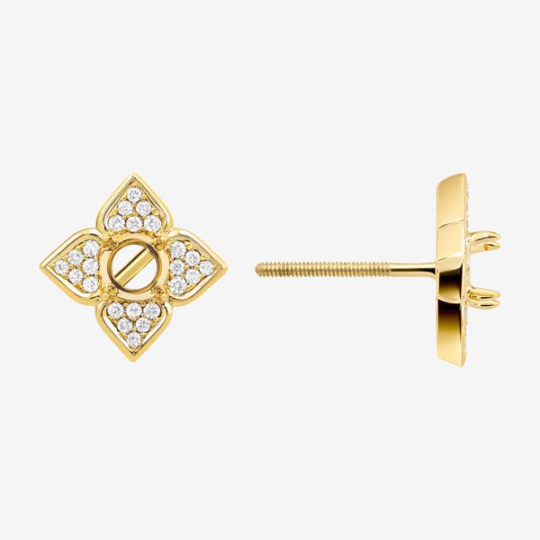  QUATERFOIL PAVÉ SEMI-SET EARRINGS 