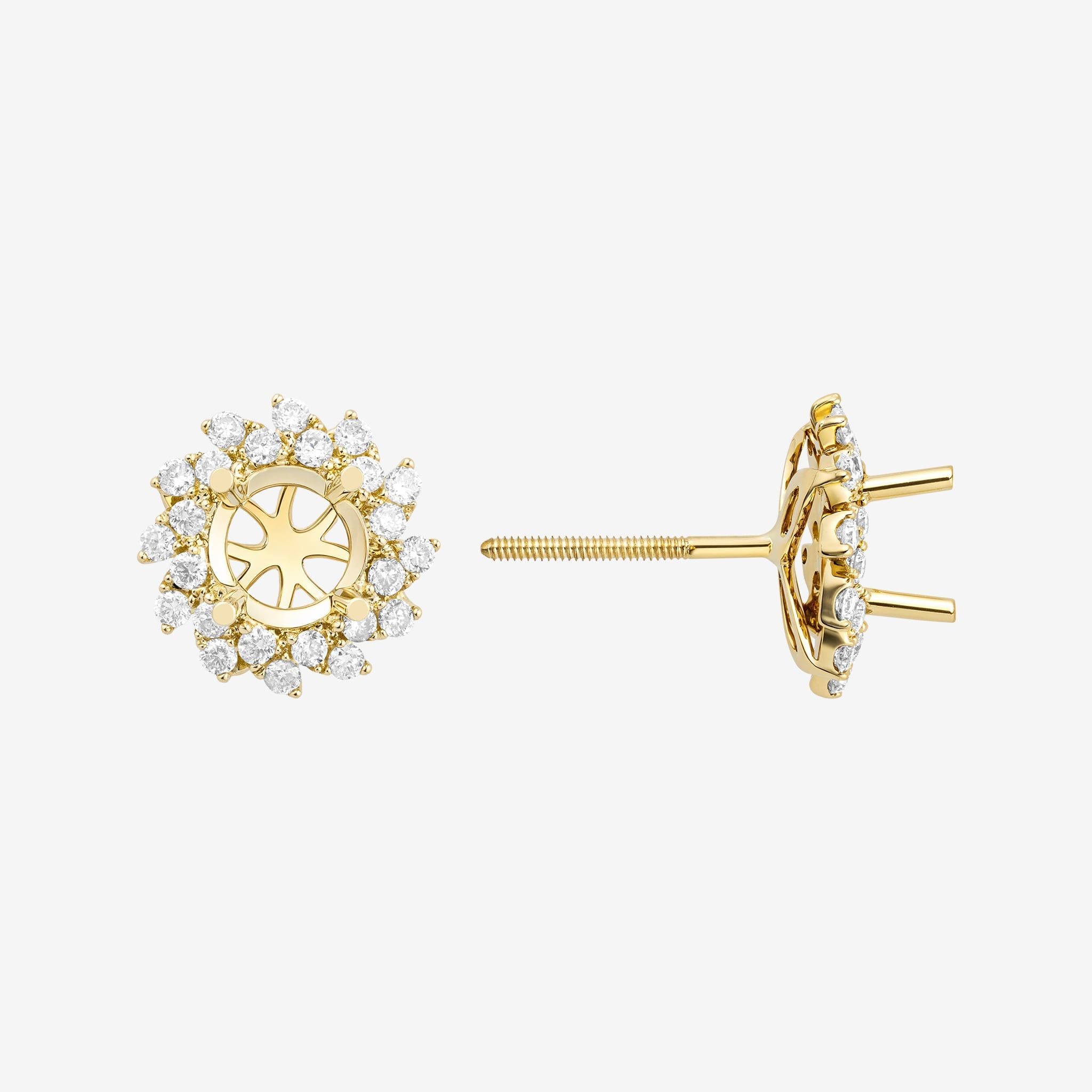DOUBLE HALO SEMI-SET STUD EARRINGS