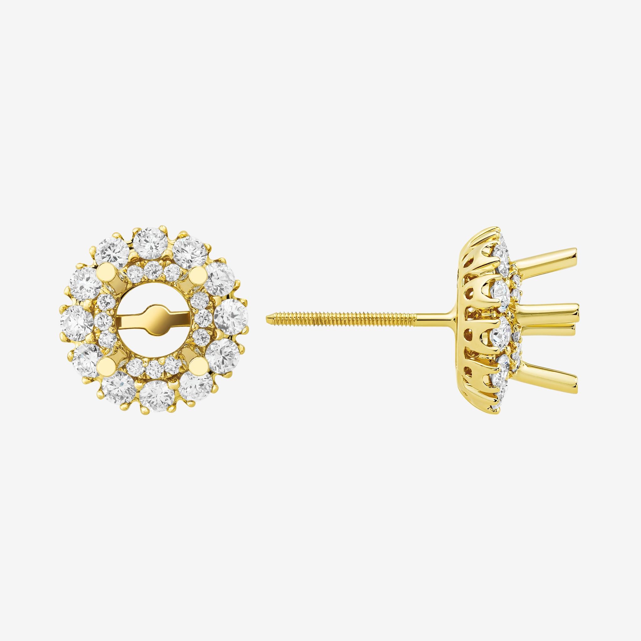 DOUBLE HALO SEMI-SET EARRINGS