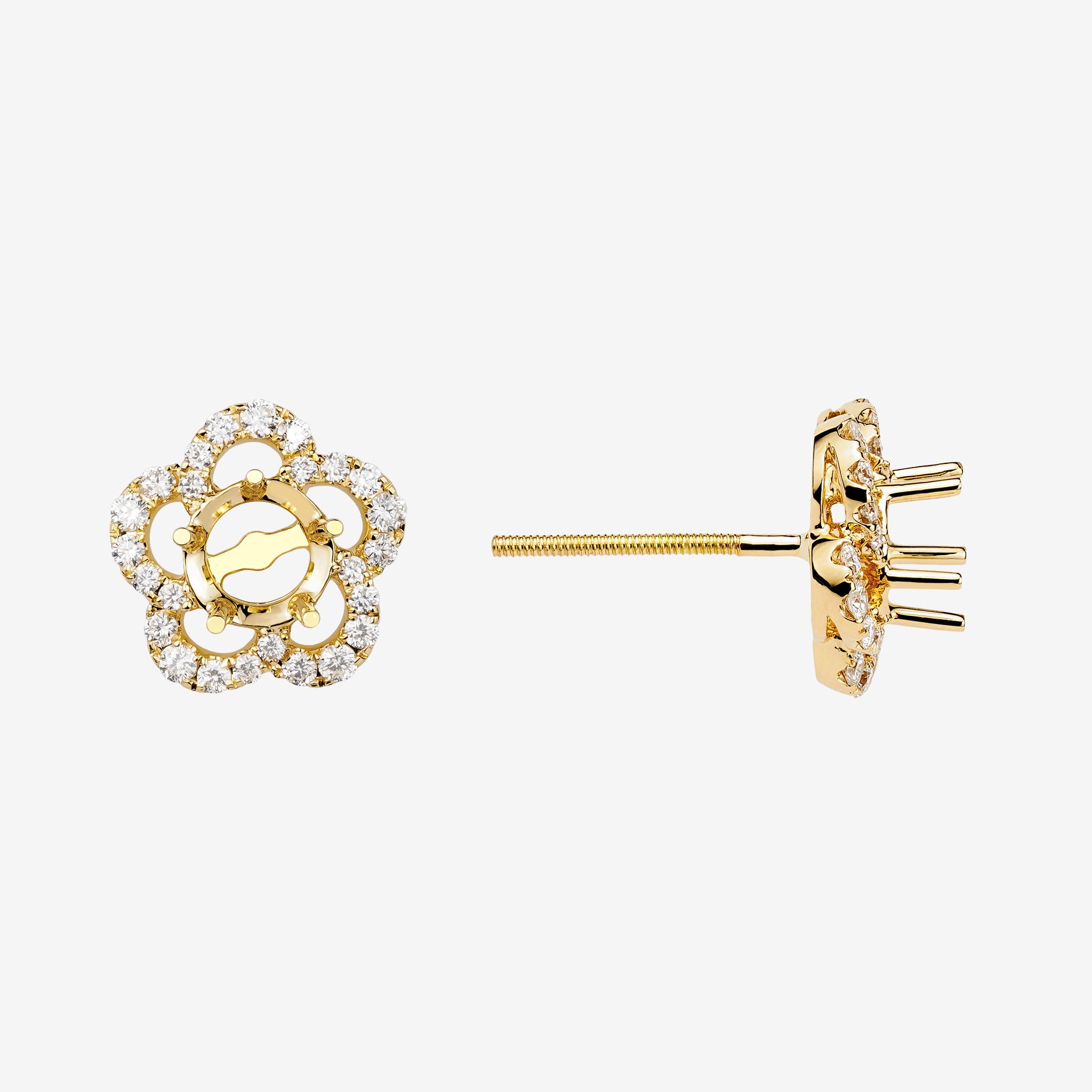 PETAL HALO SEMI-SET STUD EARRINGS
