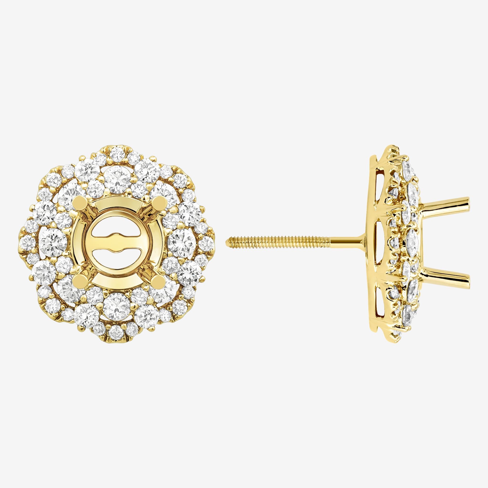 CAMELLIA SEMI-SET STUD EARRINGS