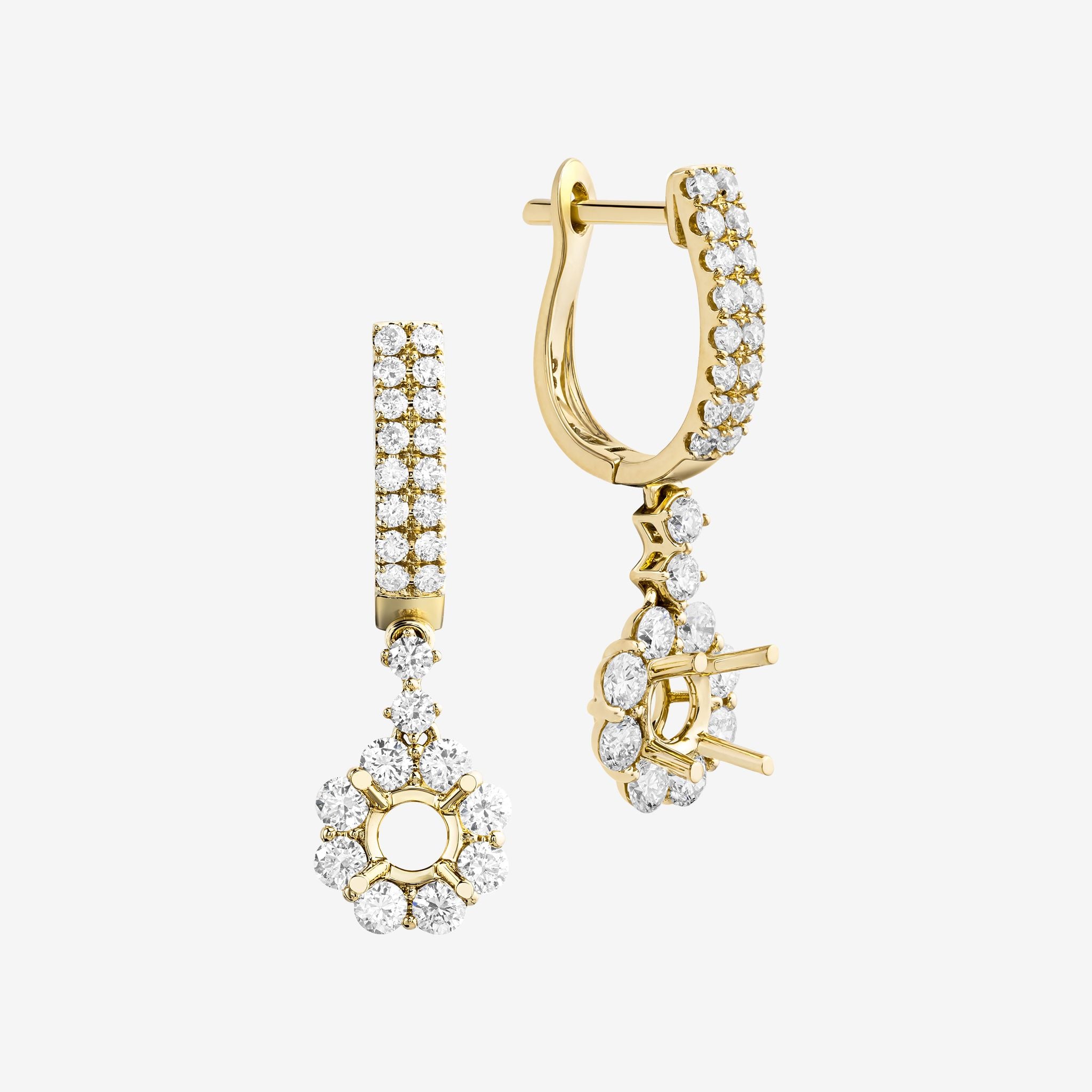 HALO SEMI-SET LEVERBACK EARRINGS