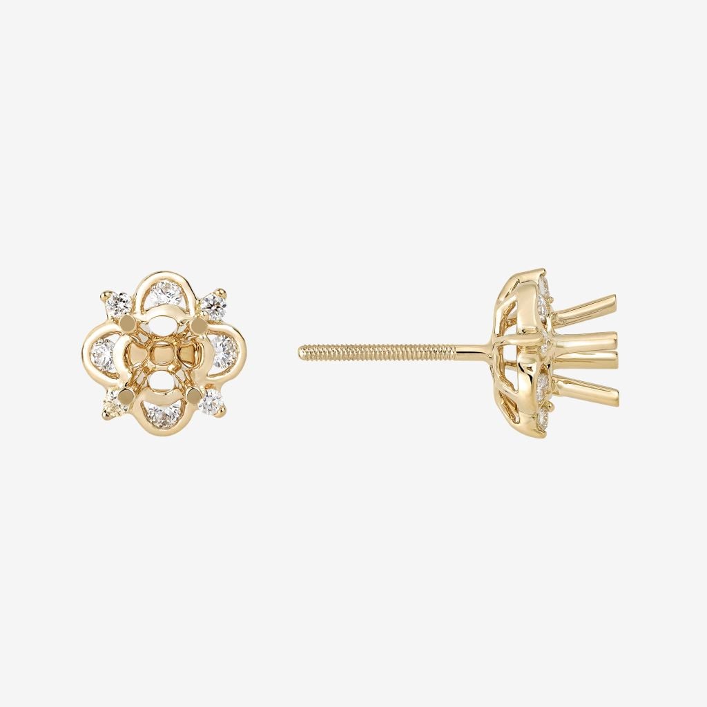  CLOVER SEMI-SET STUD EARRINGS 