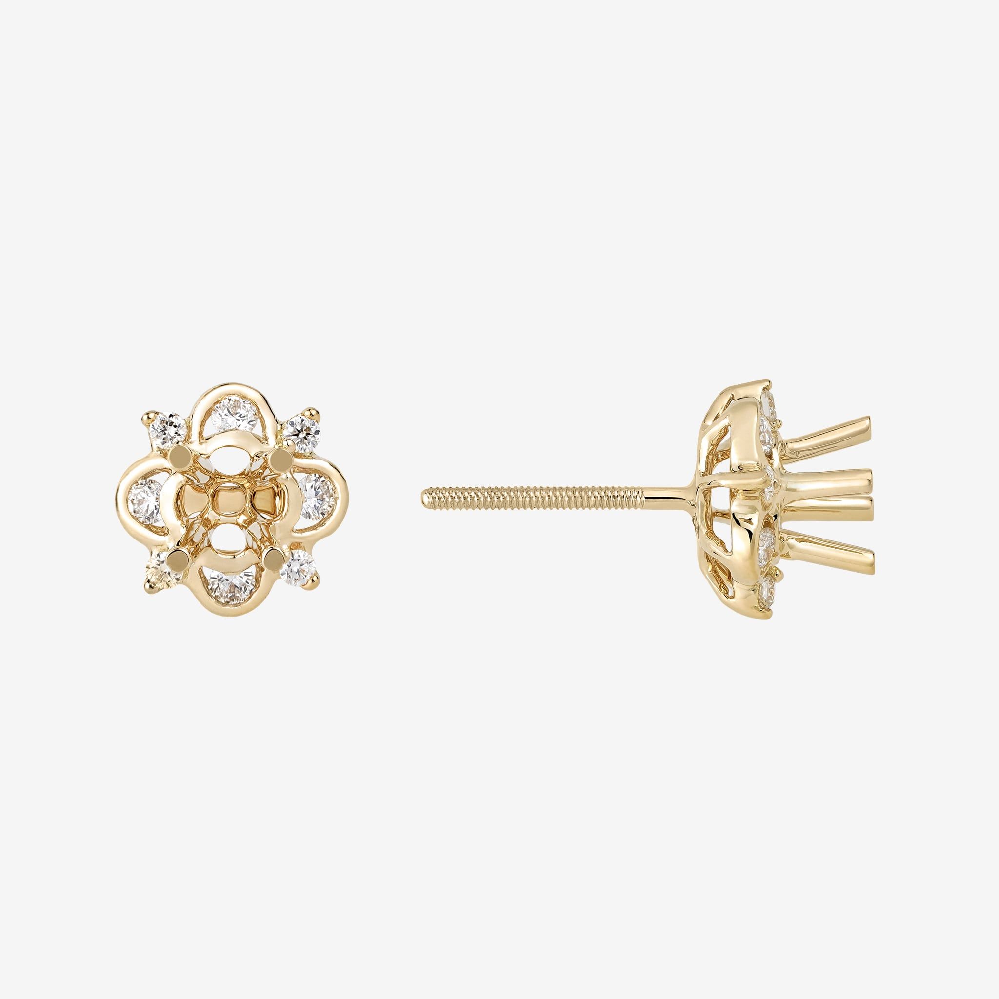CLOVER SEMI-SET STUD EARRINGS