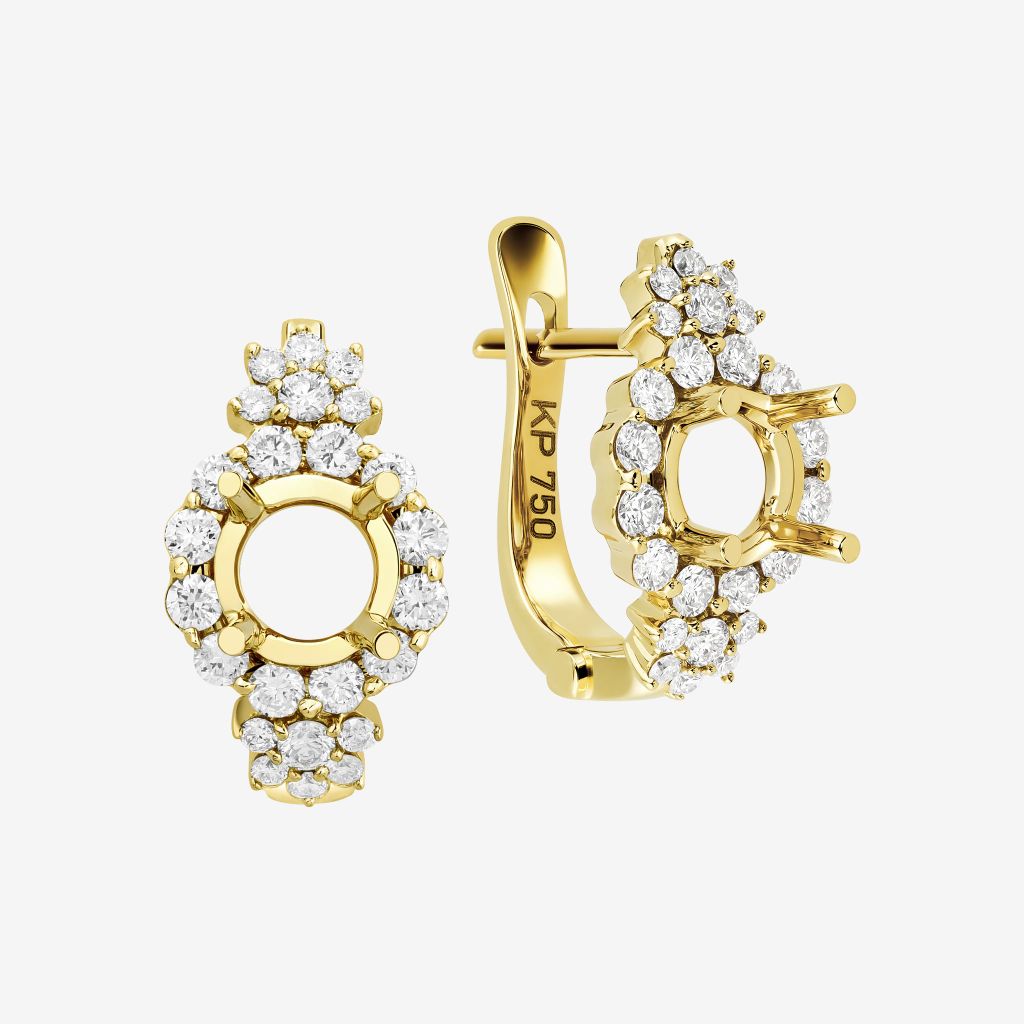  CARTOUCHE SEMI-SET LEVERBACK EARRINGS 