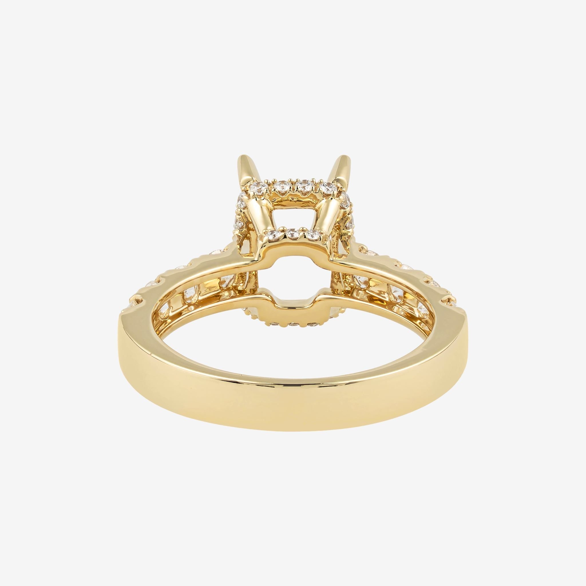 CUSHION UNDER HALO SEMI-SET RING