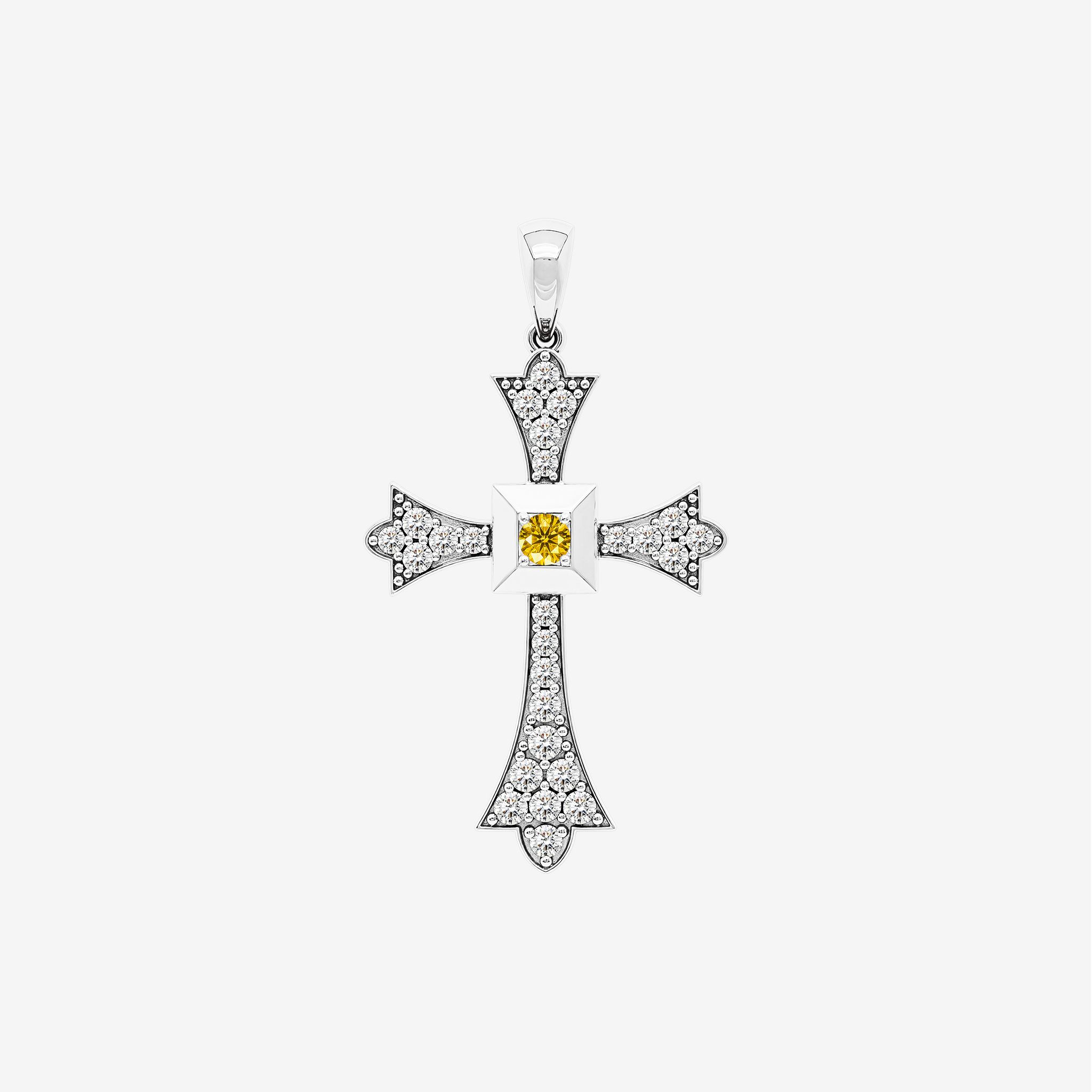 CROWNED LIGHT CROSS PENDANT