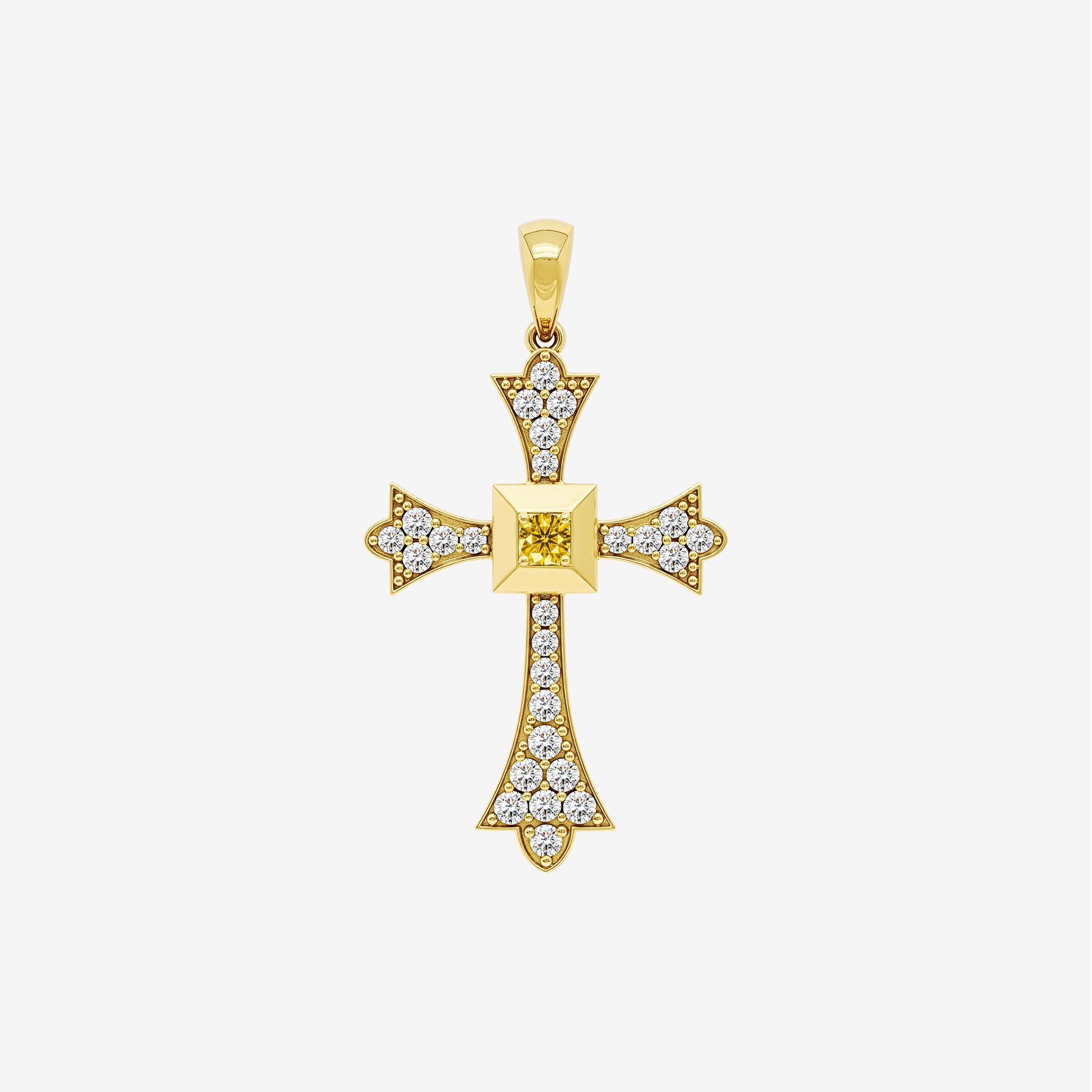CROWNED LIGHT CROSS PENDANT