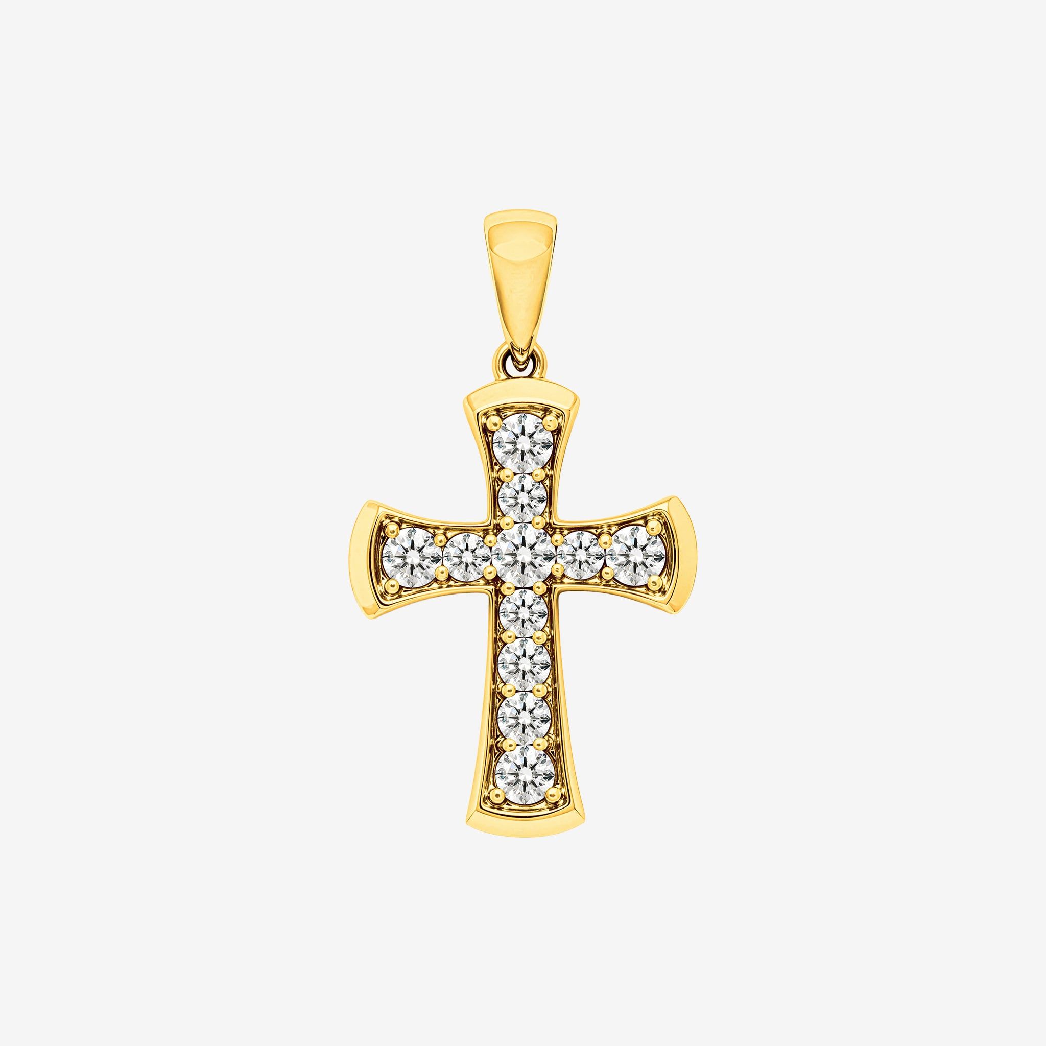 CONCAVE EDGE CROSS PENDANT