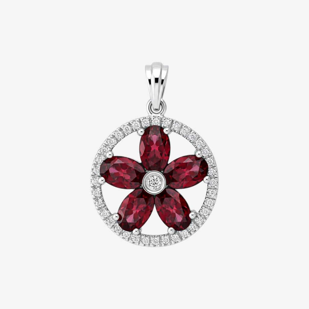  ACCENTED FLORAL PENDANT 