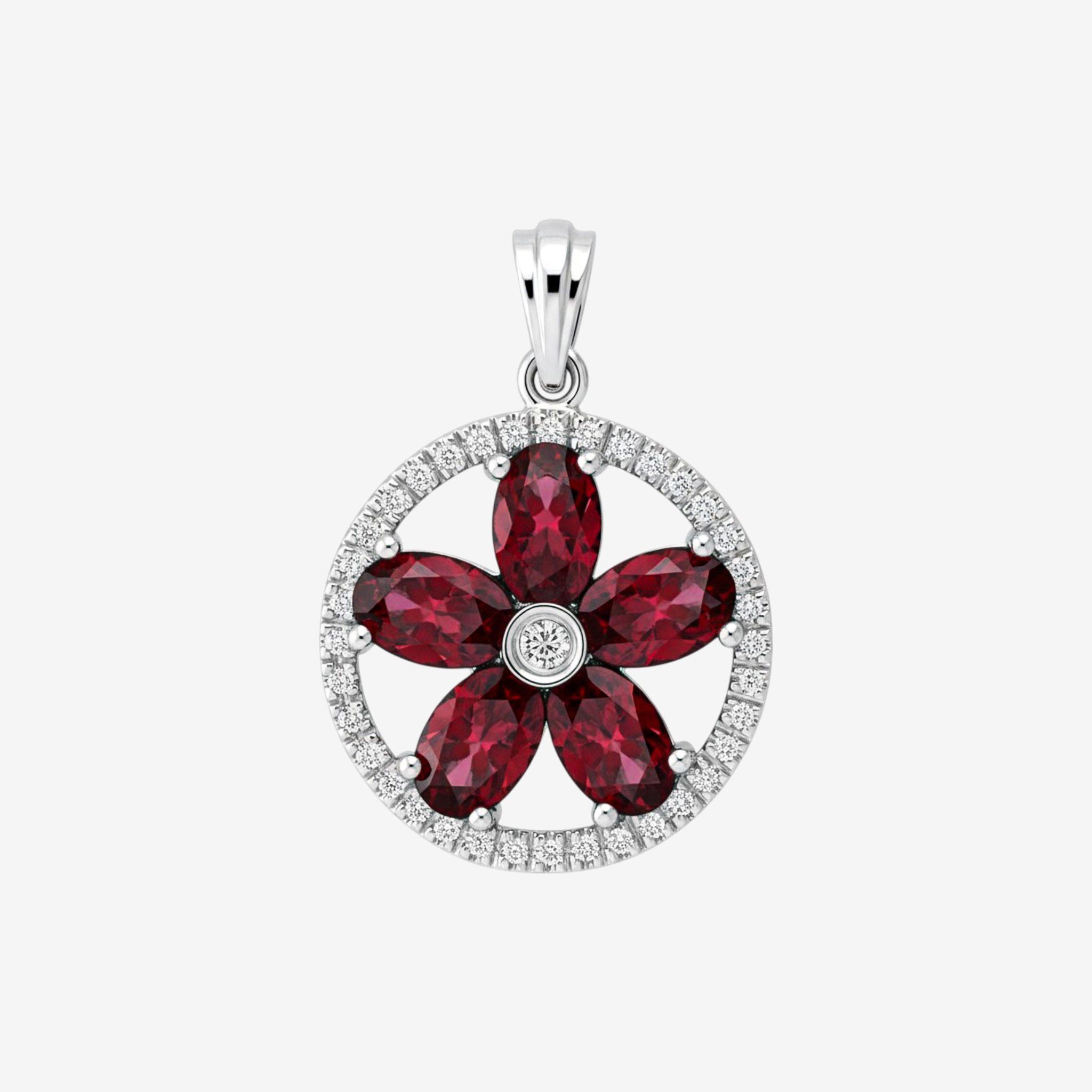 ACCENTED FLORAL PENDANT