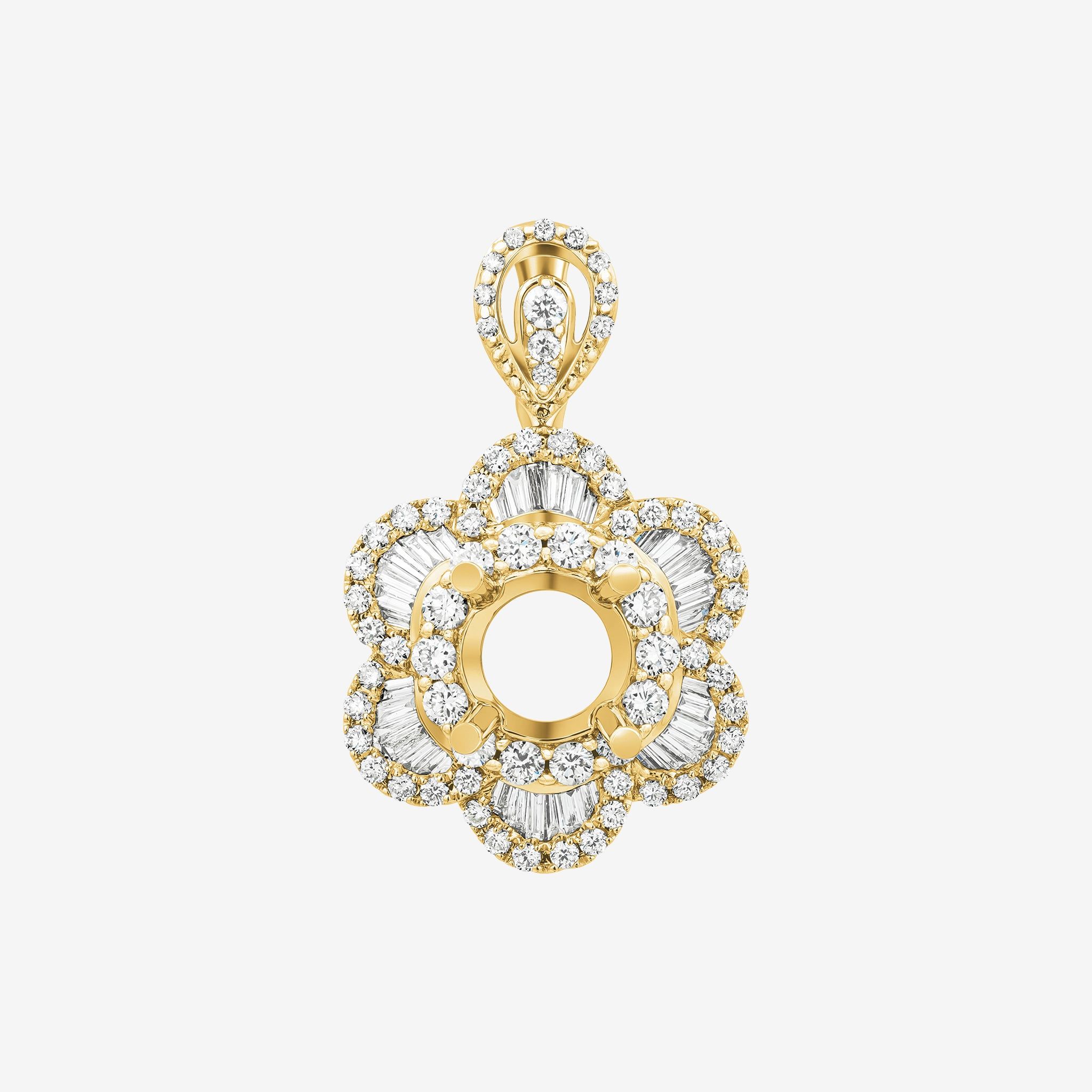 PETAL TRIPLE HALO SEMI-SET PENDANT