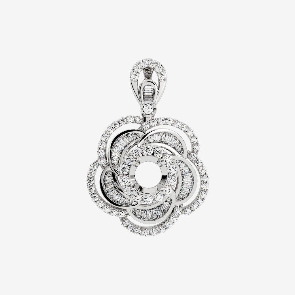  FLORAL SEMI-SET PENDANT 