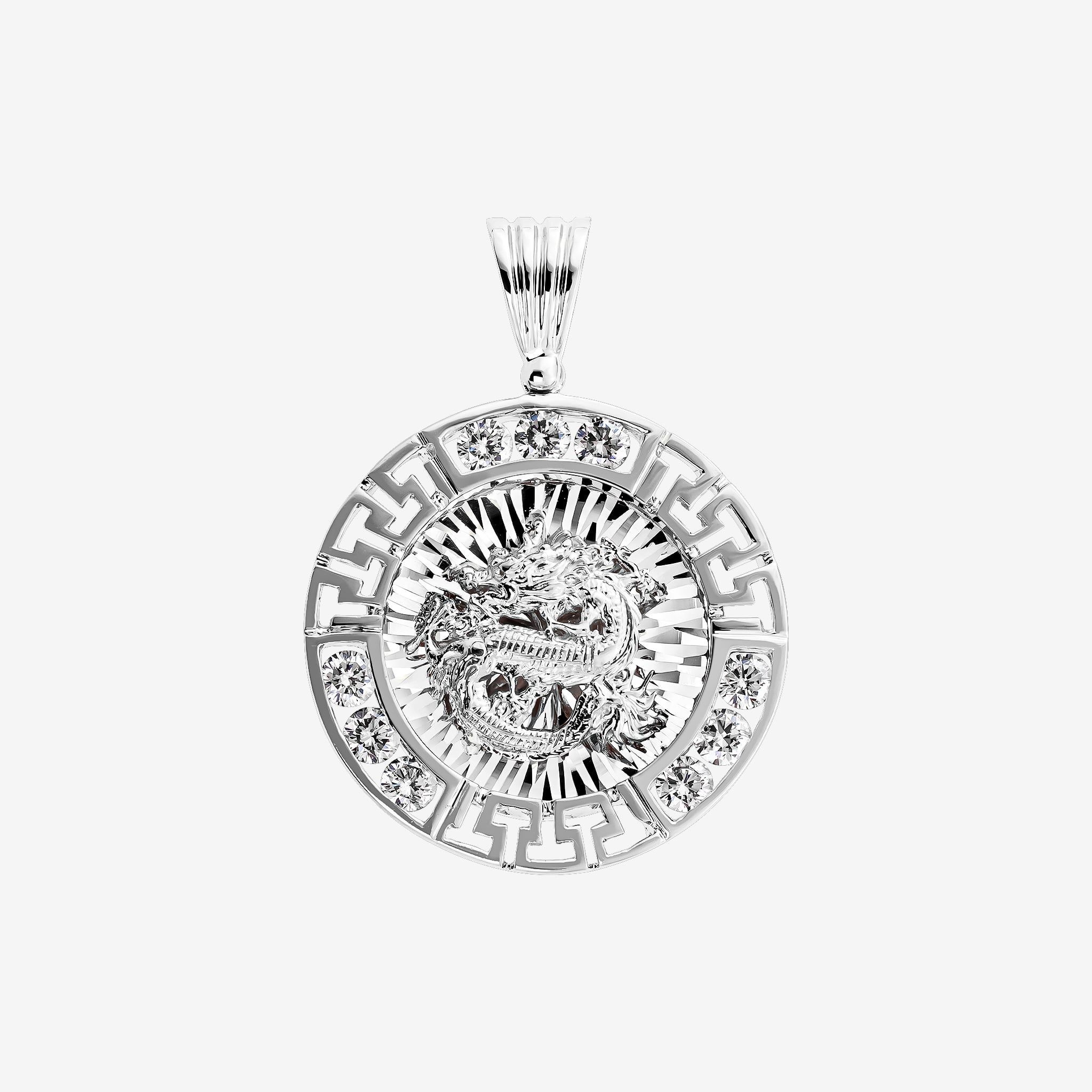 MEANDER BORDER ZODIAC MEDALLION PENDANT