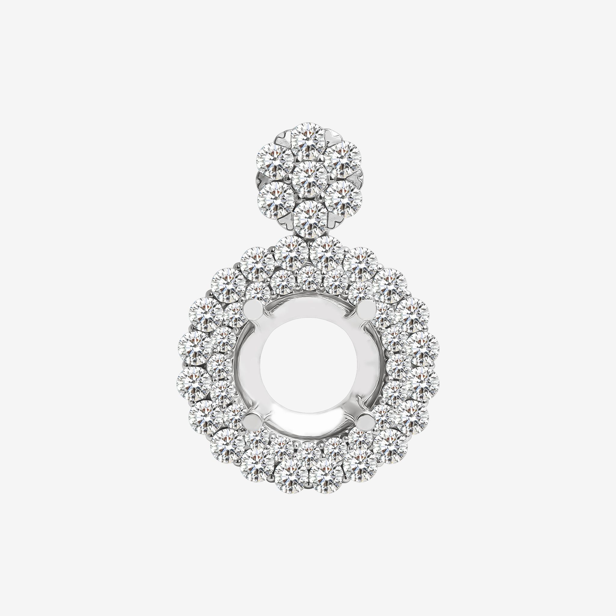 DOUBLE HALO SEMI-SET PENDANT