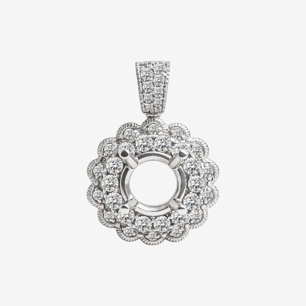  SEMI-SET ROPE HALO PENDANT 