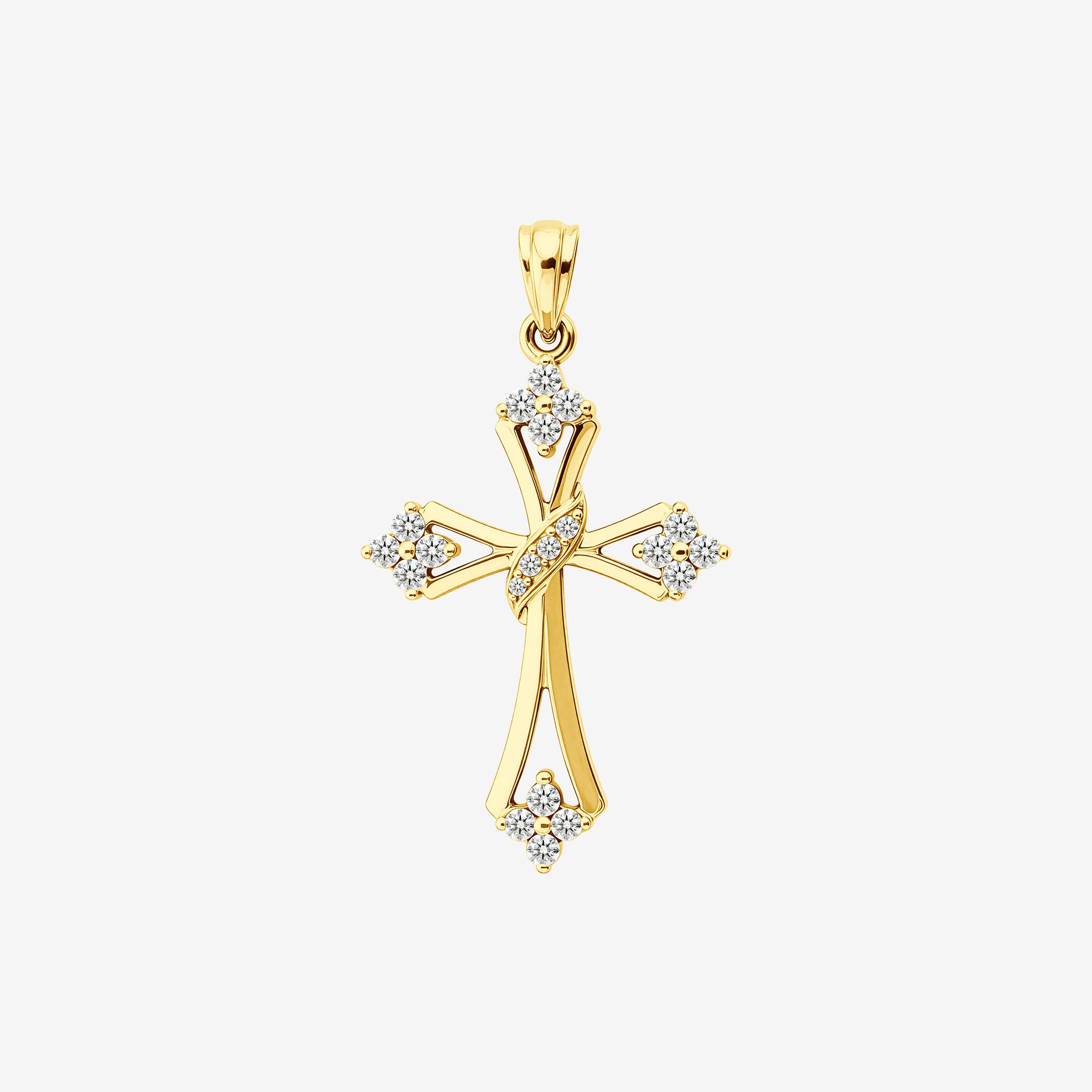 OPEN-WORK RIBBON CROSS PENDANT