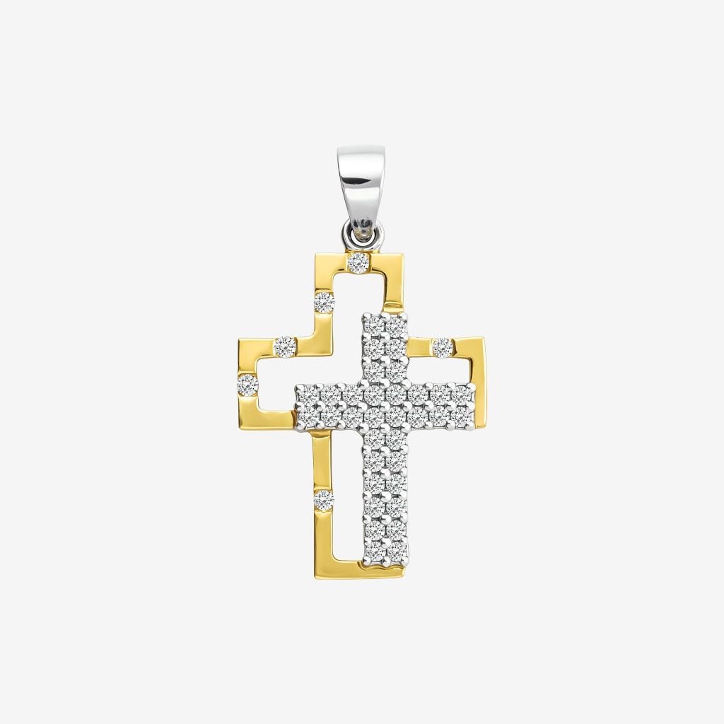  DUO-TONE UNITY CROSS PENDANT 