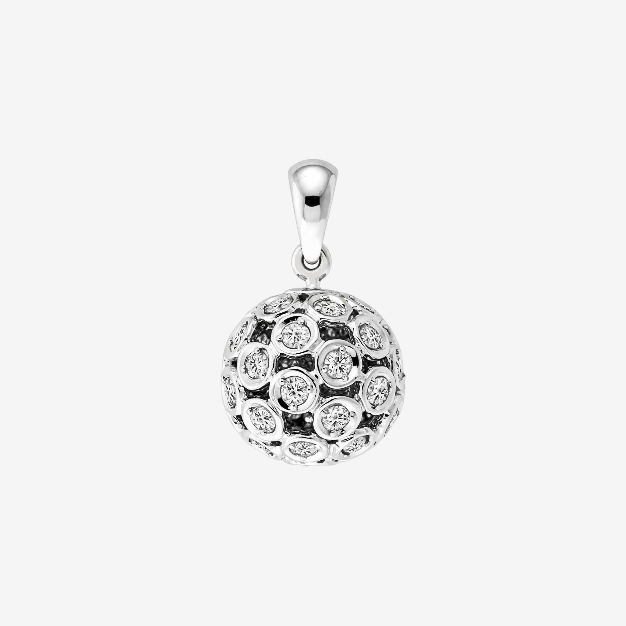 SPHERICAL DIAMOND-ENCRUSTED BALL PENDANT