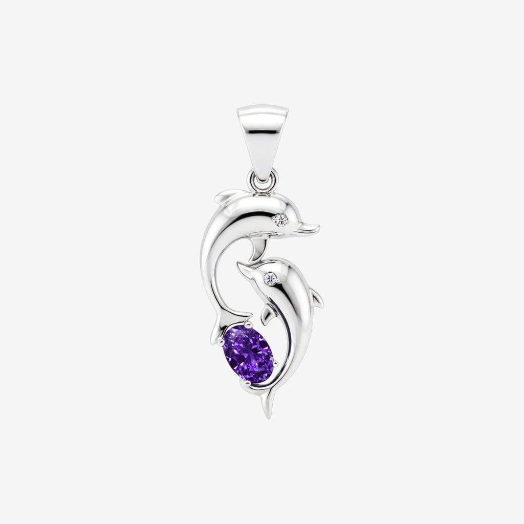  GEMSTONE FISH PENDANT 