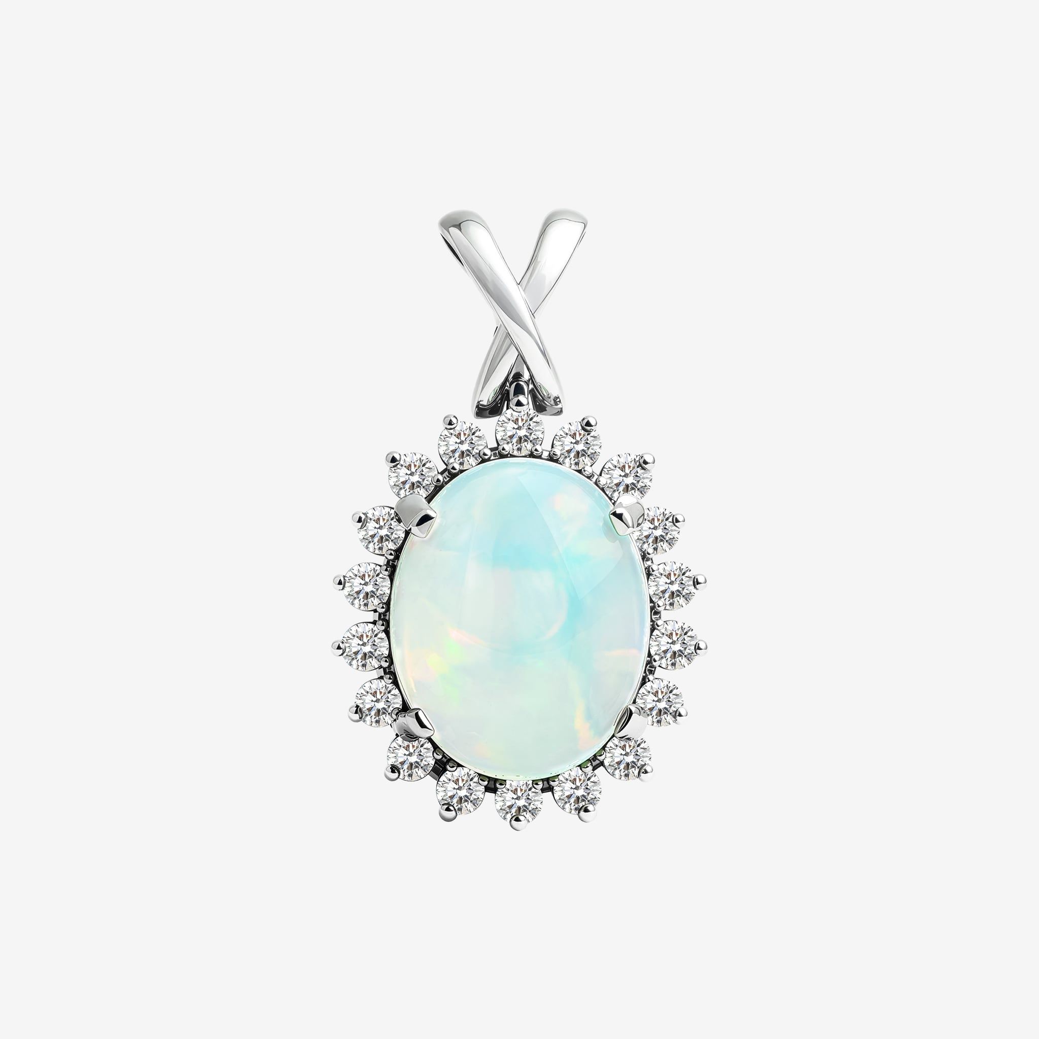 OVAL FLORAL HALO PENDANT