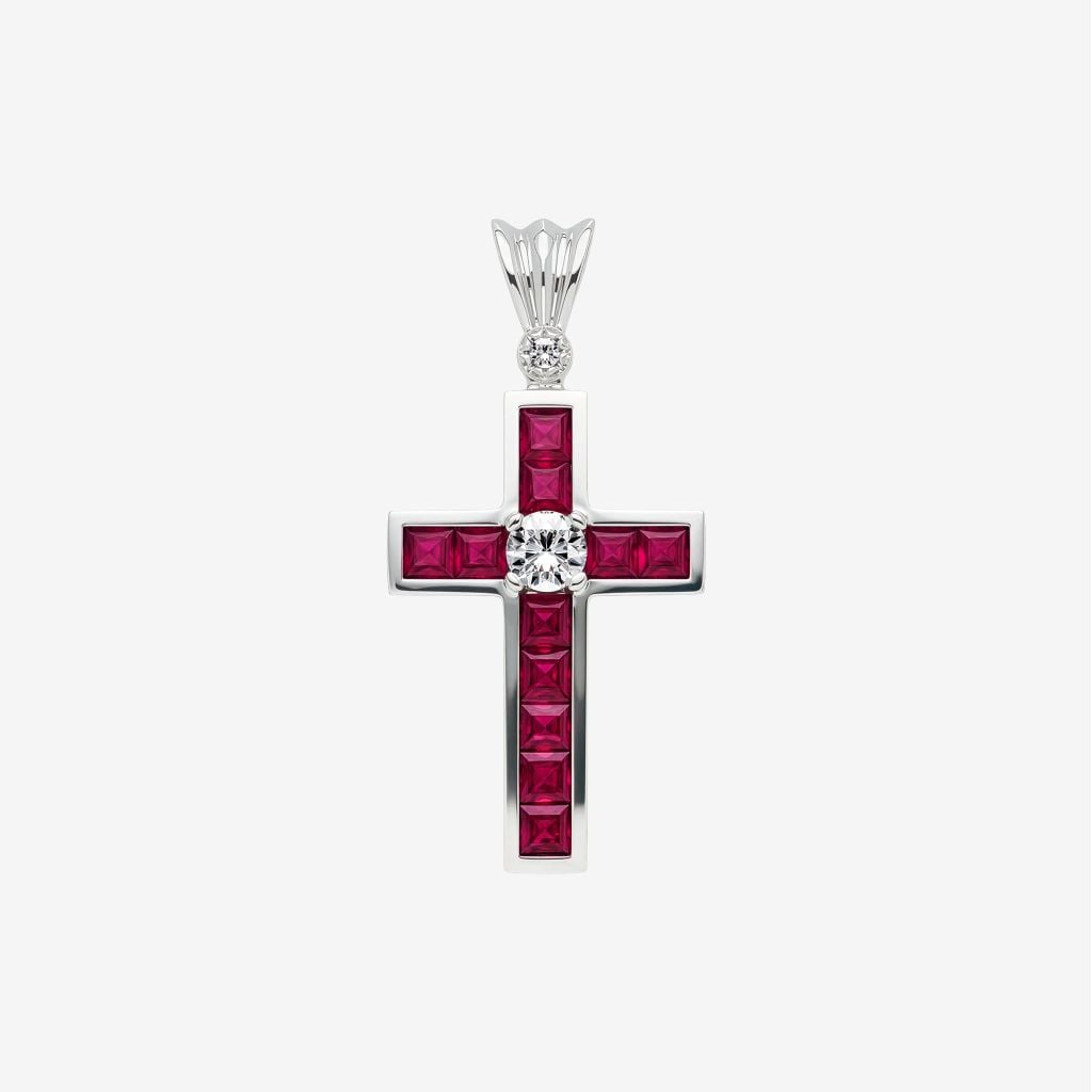  CHANNEL-SET CROSS PENDANT 