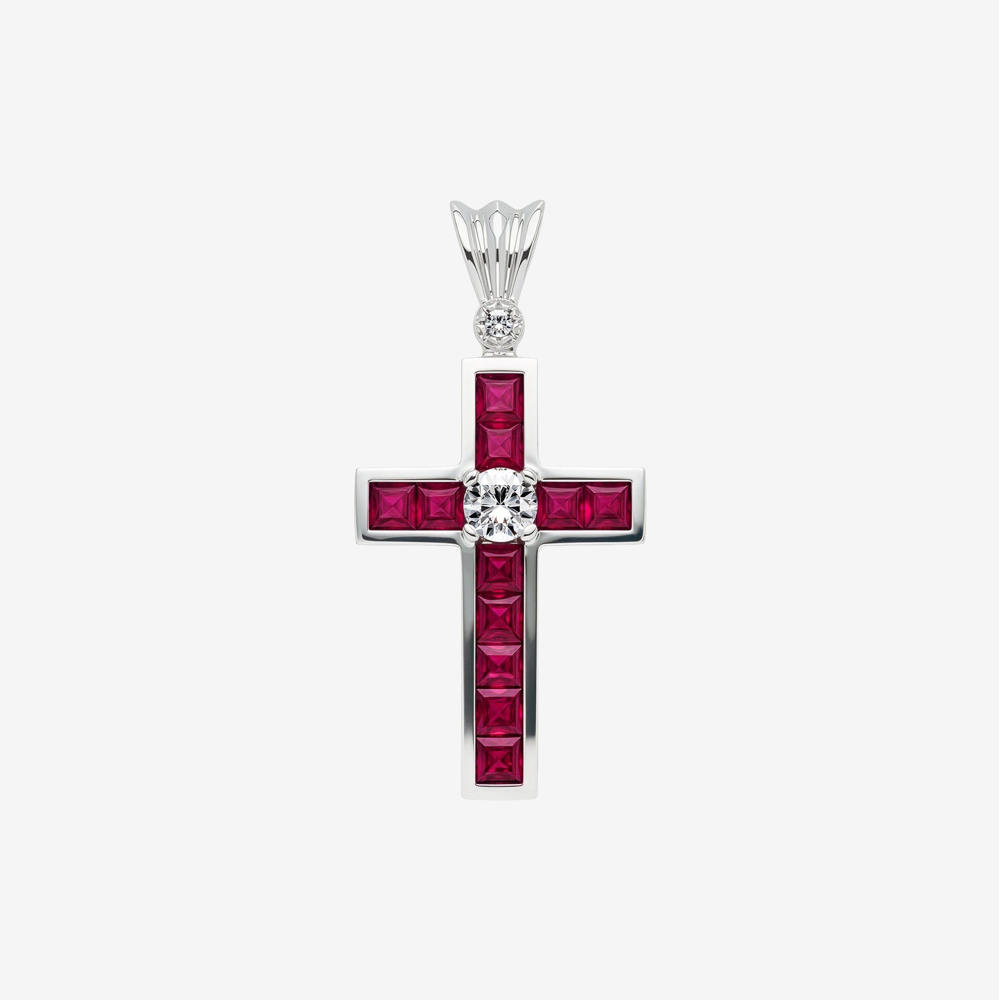 CHANNEL-SET CROSS PENDANT