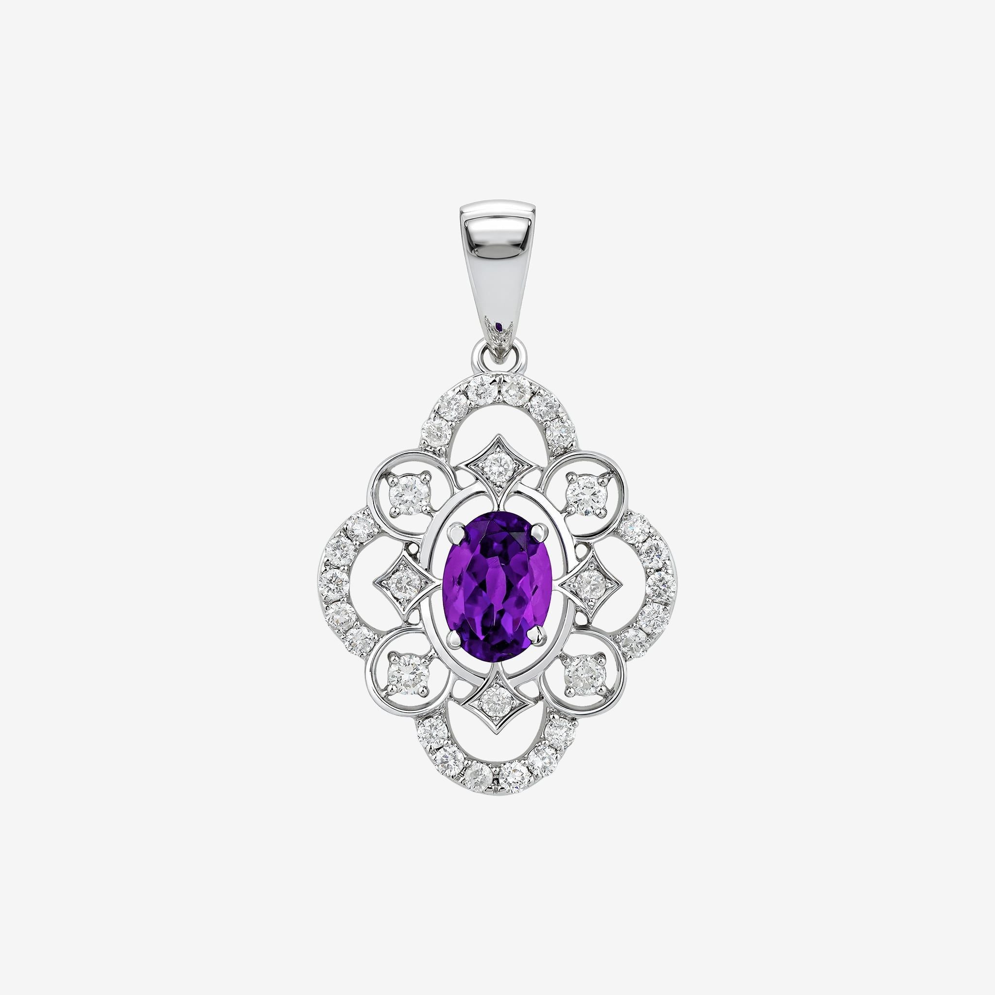 OVAL GEMSTONE QUATREFOIL PENDANT