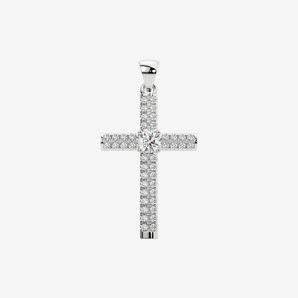 PAVÉ CROSS PENDANT 