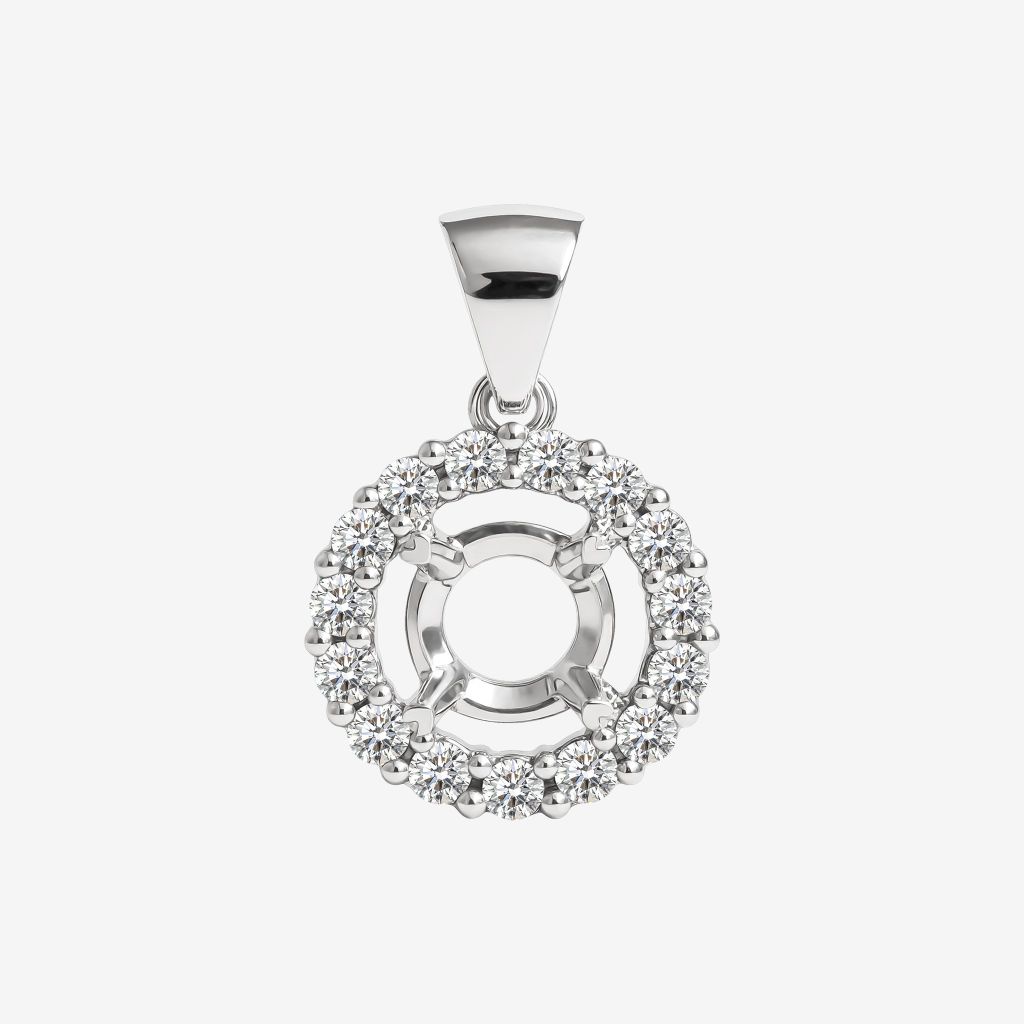  SEMI-SET HALO PENDANT 