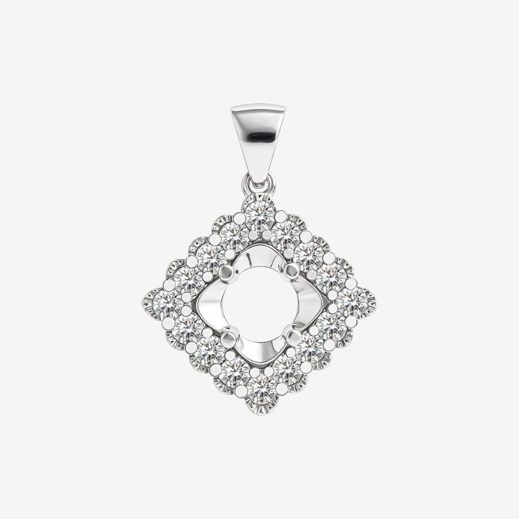  RHOMBUS HALO SEMI-SET PENDANT 