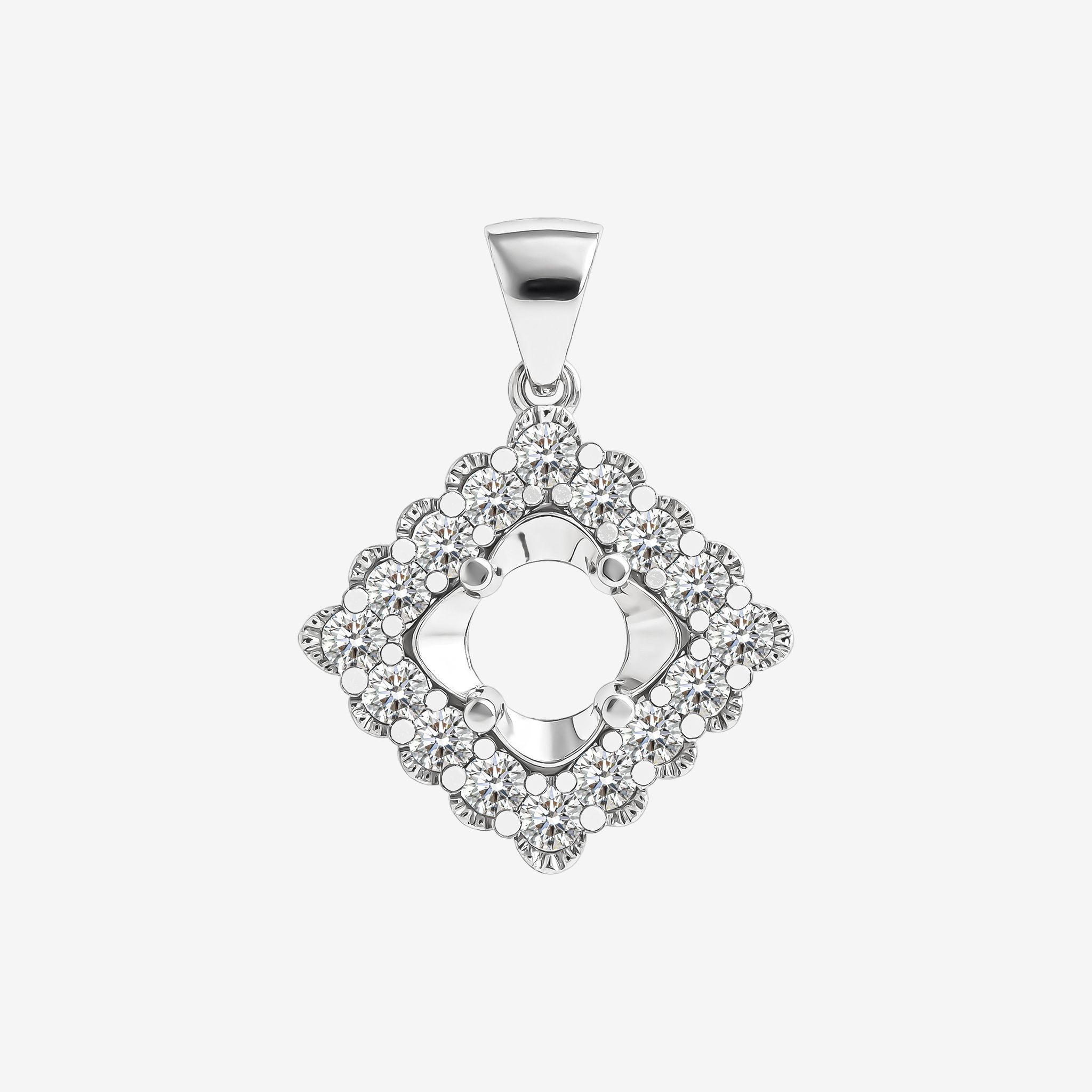 RHOMBUS HALO SEMI-SET PENDANT
