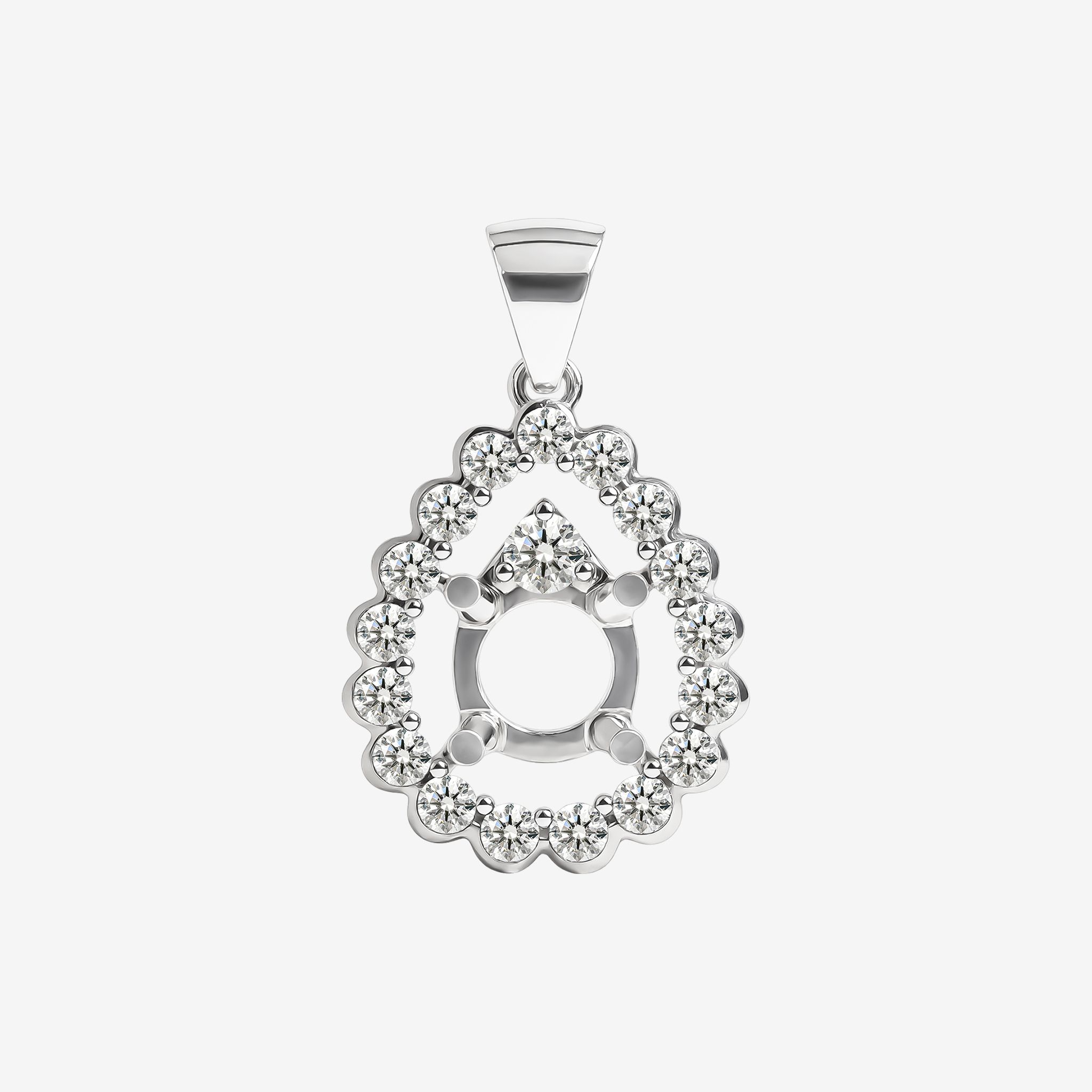 DROP HALO-STYLE SEMI-SET PENDANT