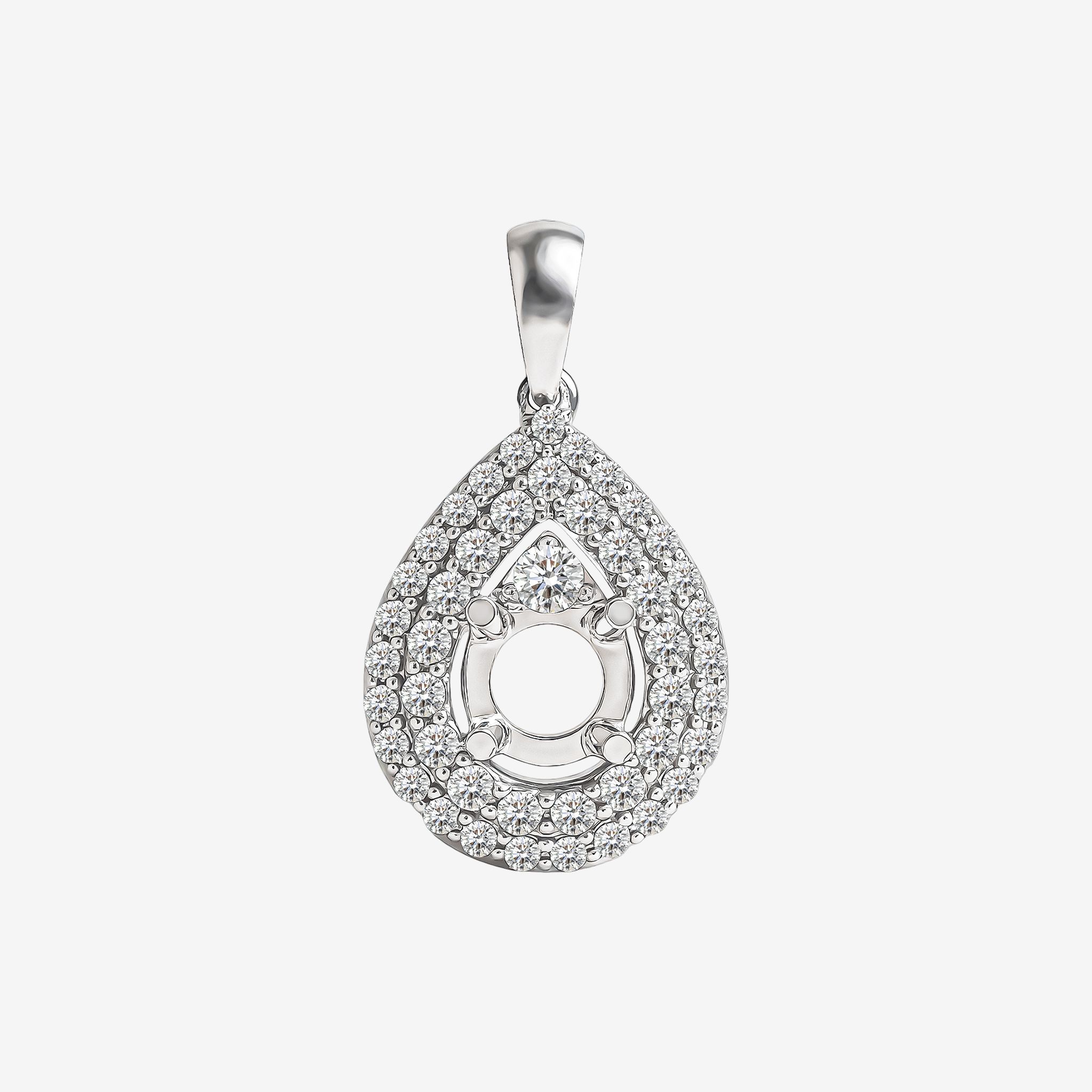 DROP DOUBLE HALO SEMI-SET PENDANT