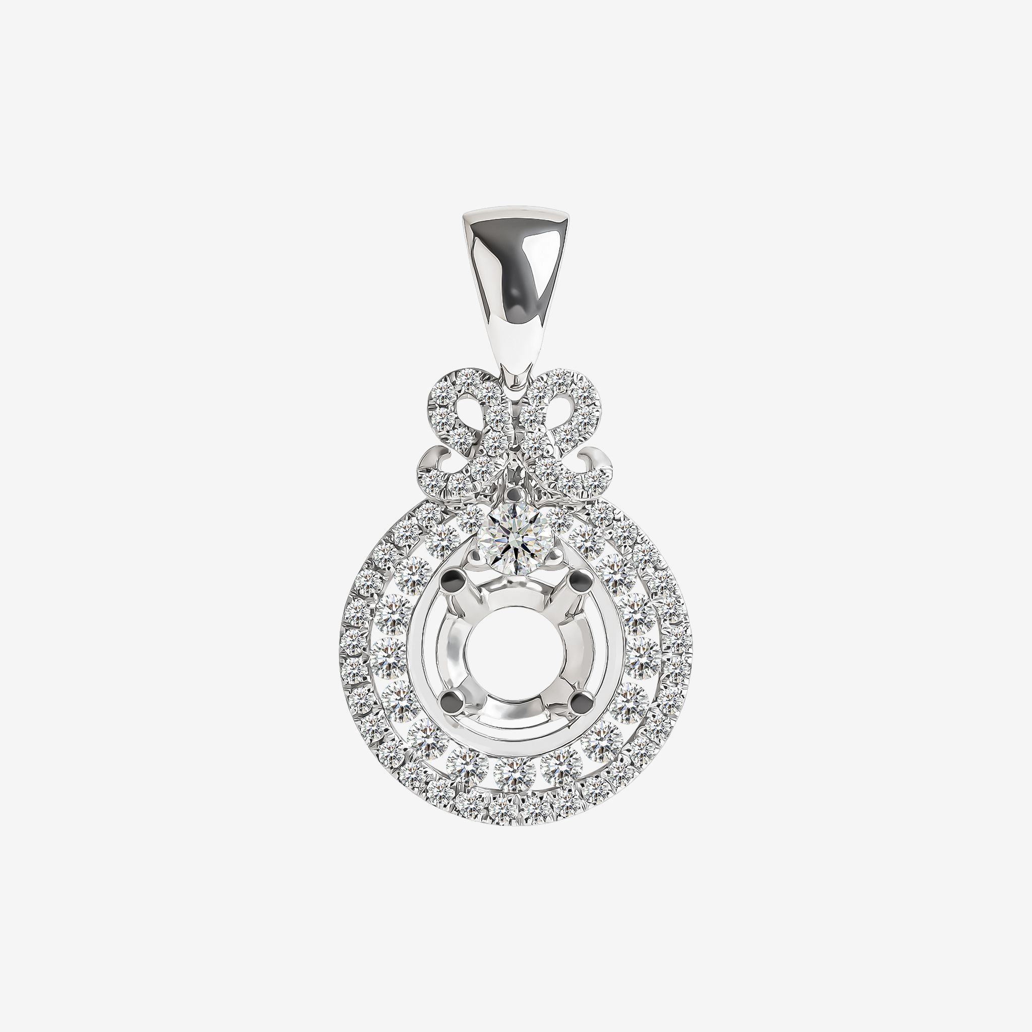 DROP DOUBLE HALO SEMI-SET PENDANT