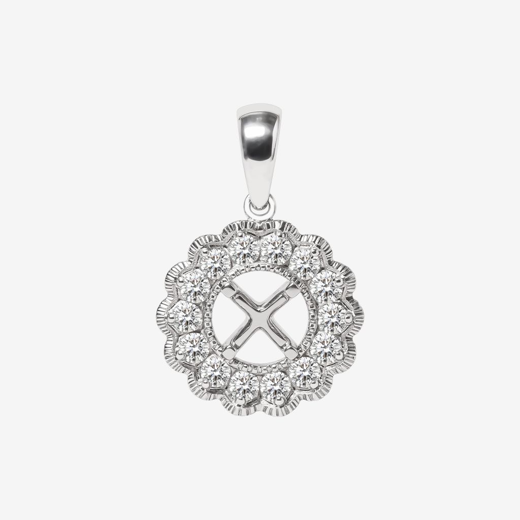  CUT BORDER HALO SEMI-SET PENDANT 