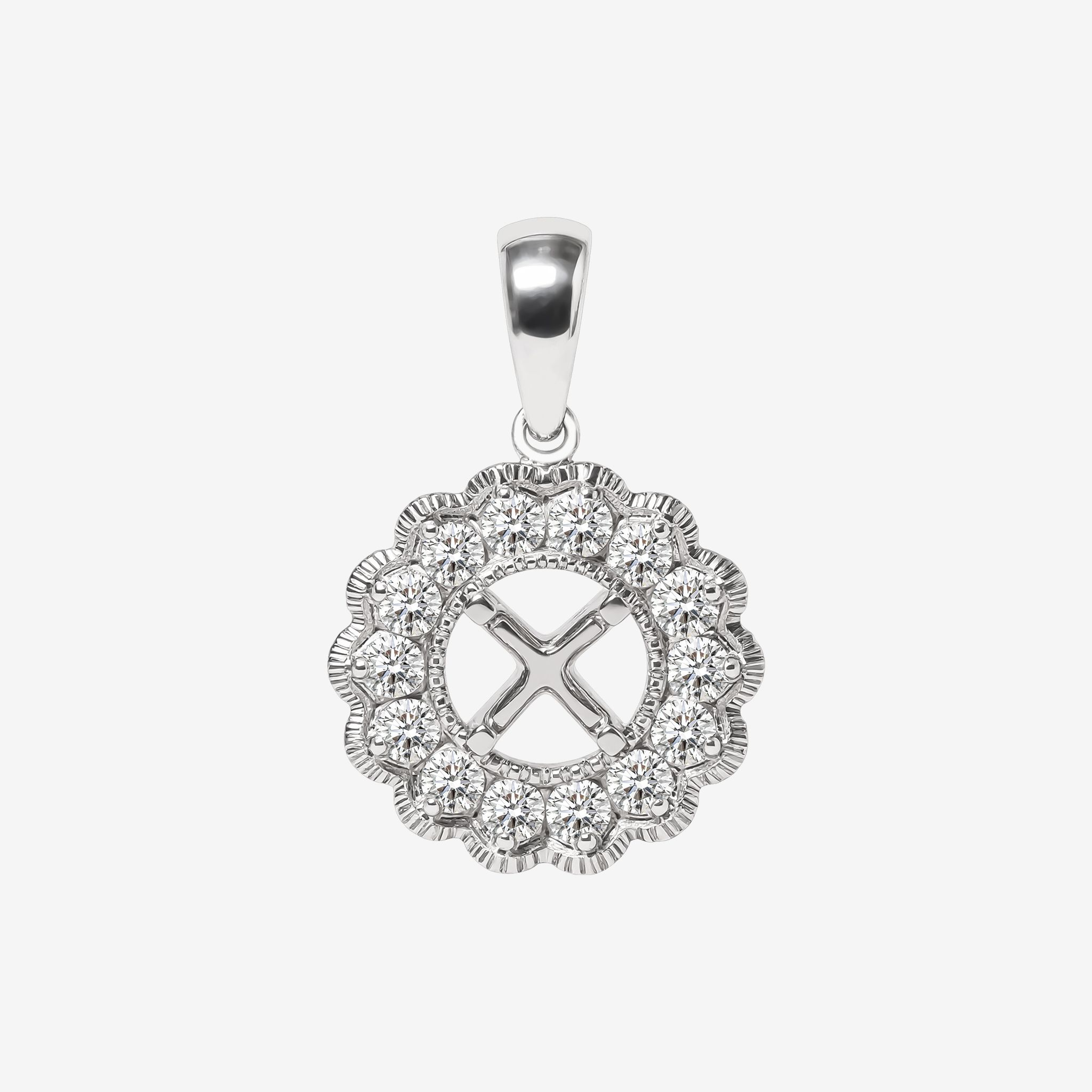 CUT BORDER HALO SEMI-SET PENDANT