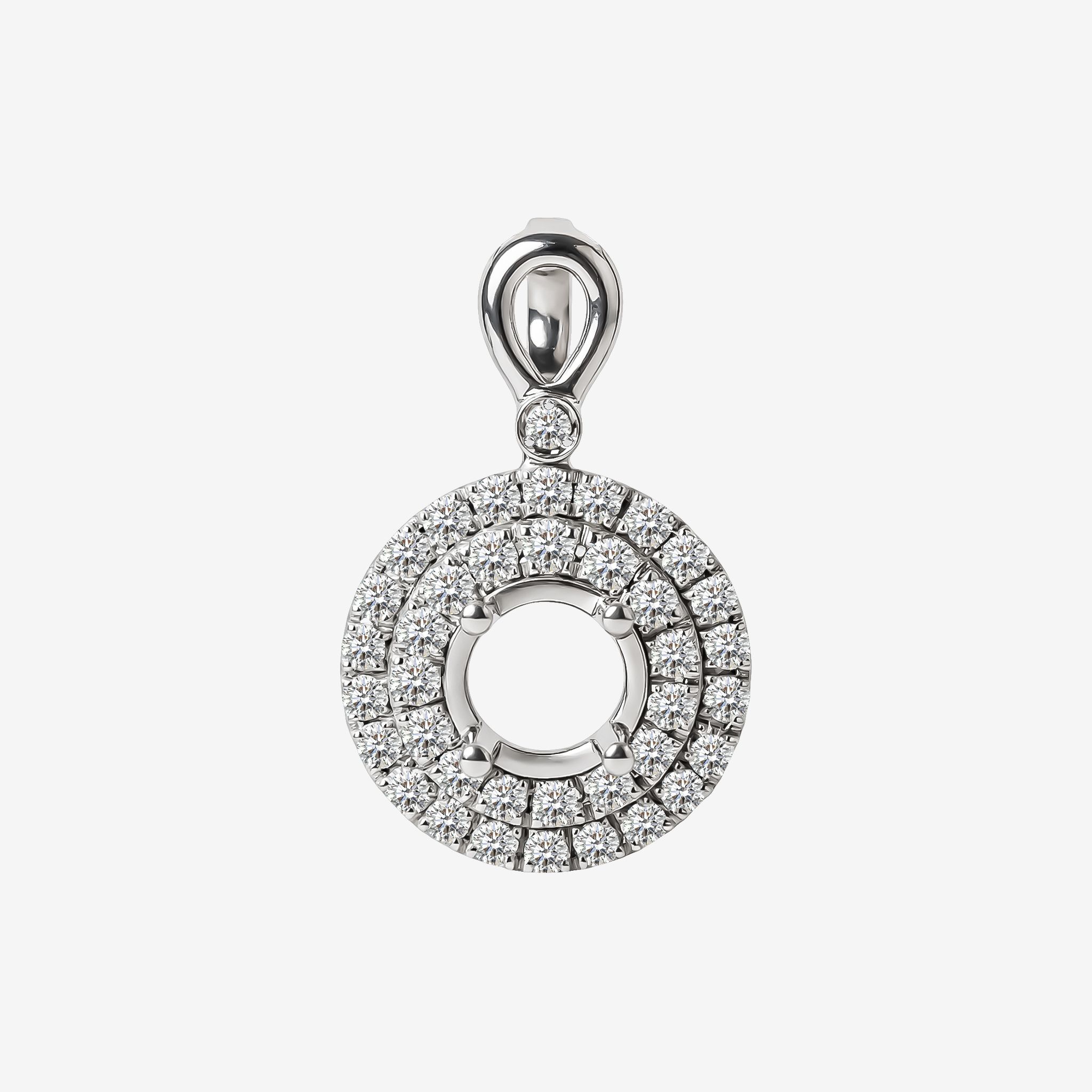 DOUBLE HALO SEMI-SET PENDANT